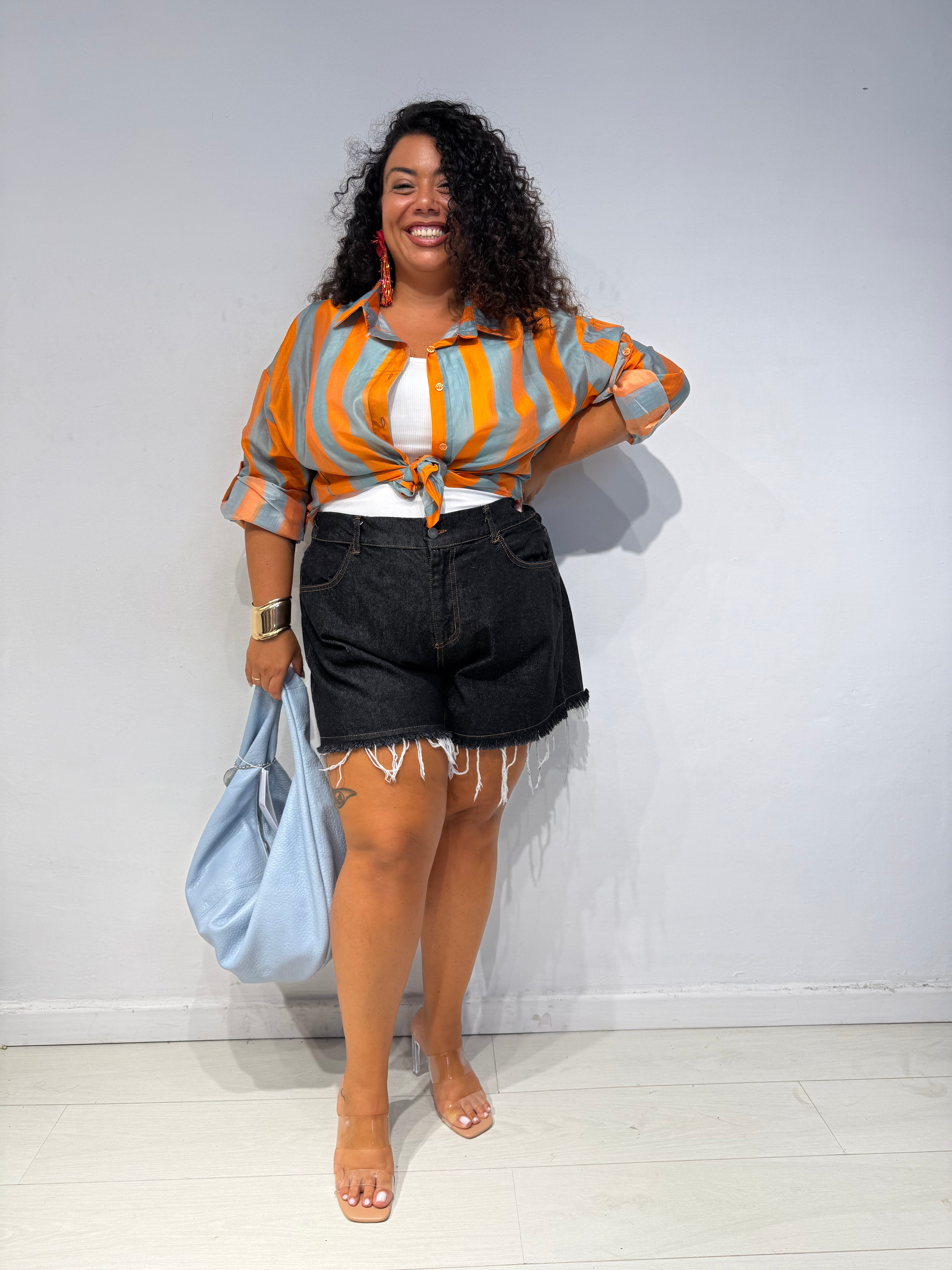 Camicia Righe Arancio
