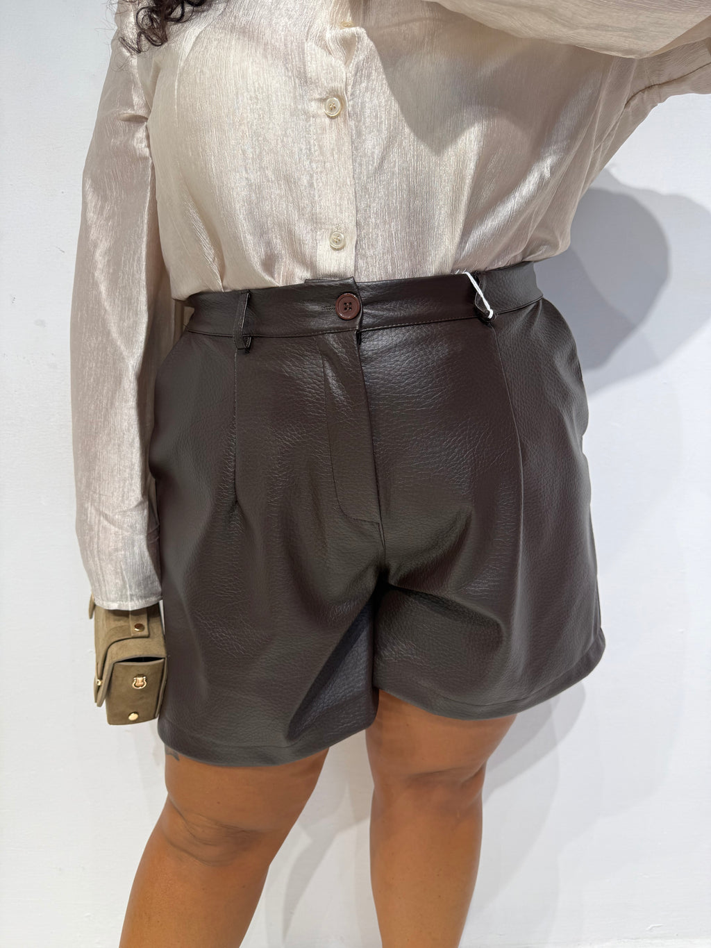 Shorts Ecopelle Martellato Testa di Moro