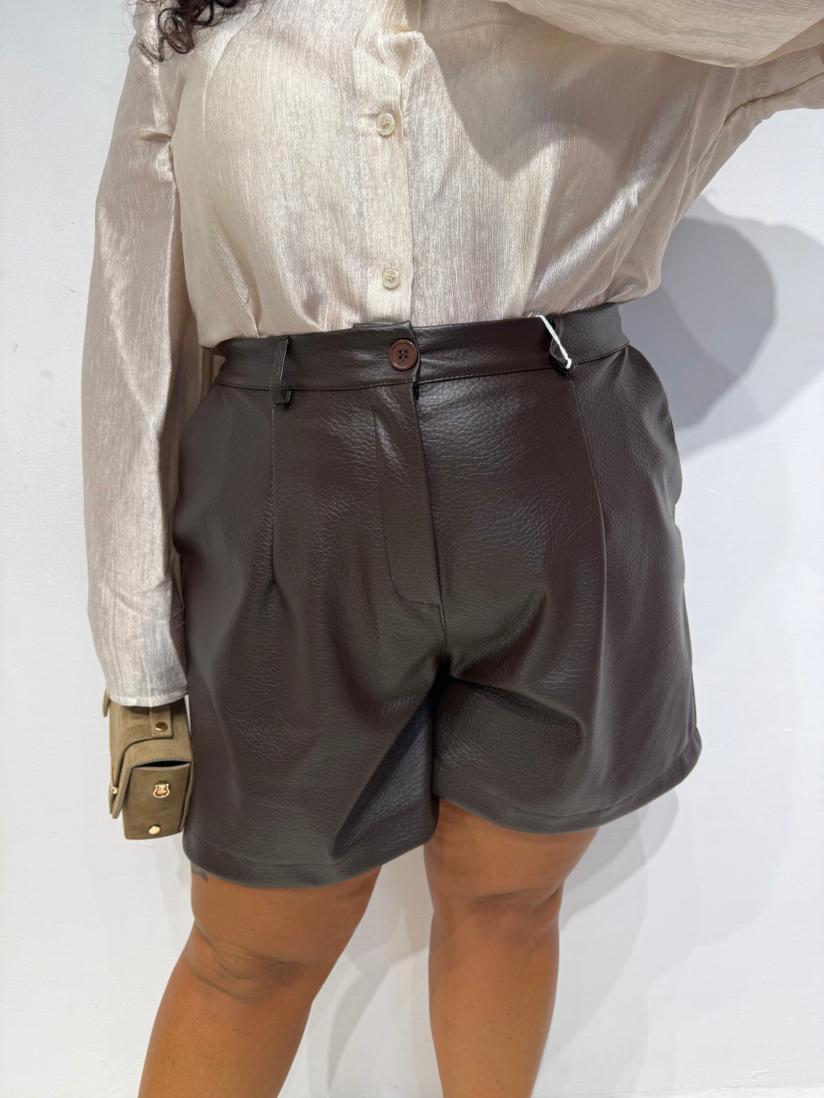 Shorts Ecopelle Martellato Testa di Moro