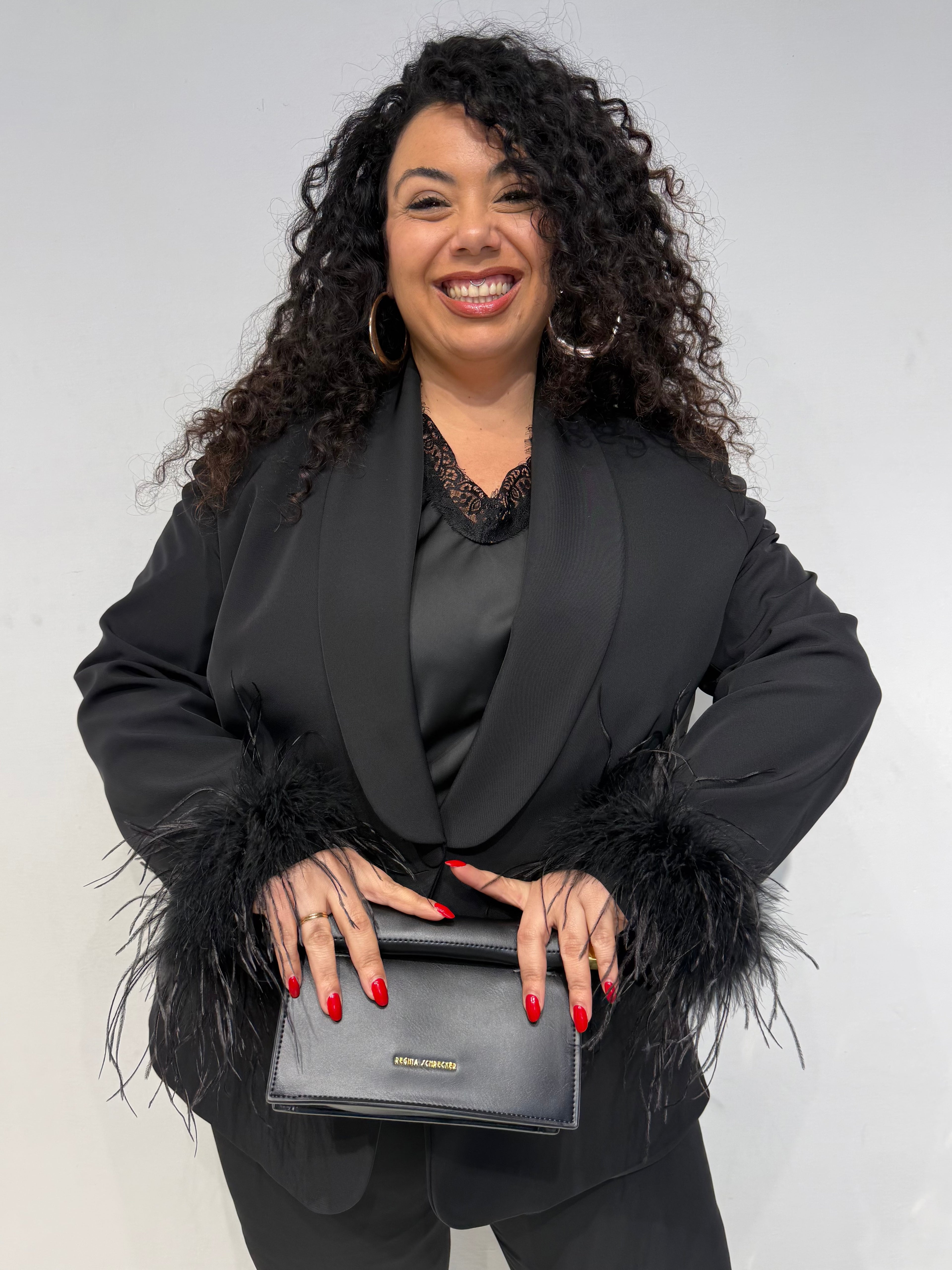 Tailleur Plumes Nero