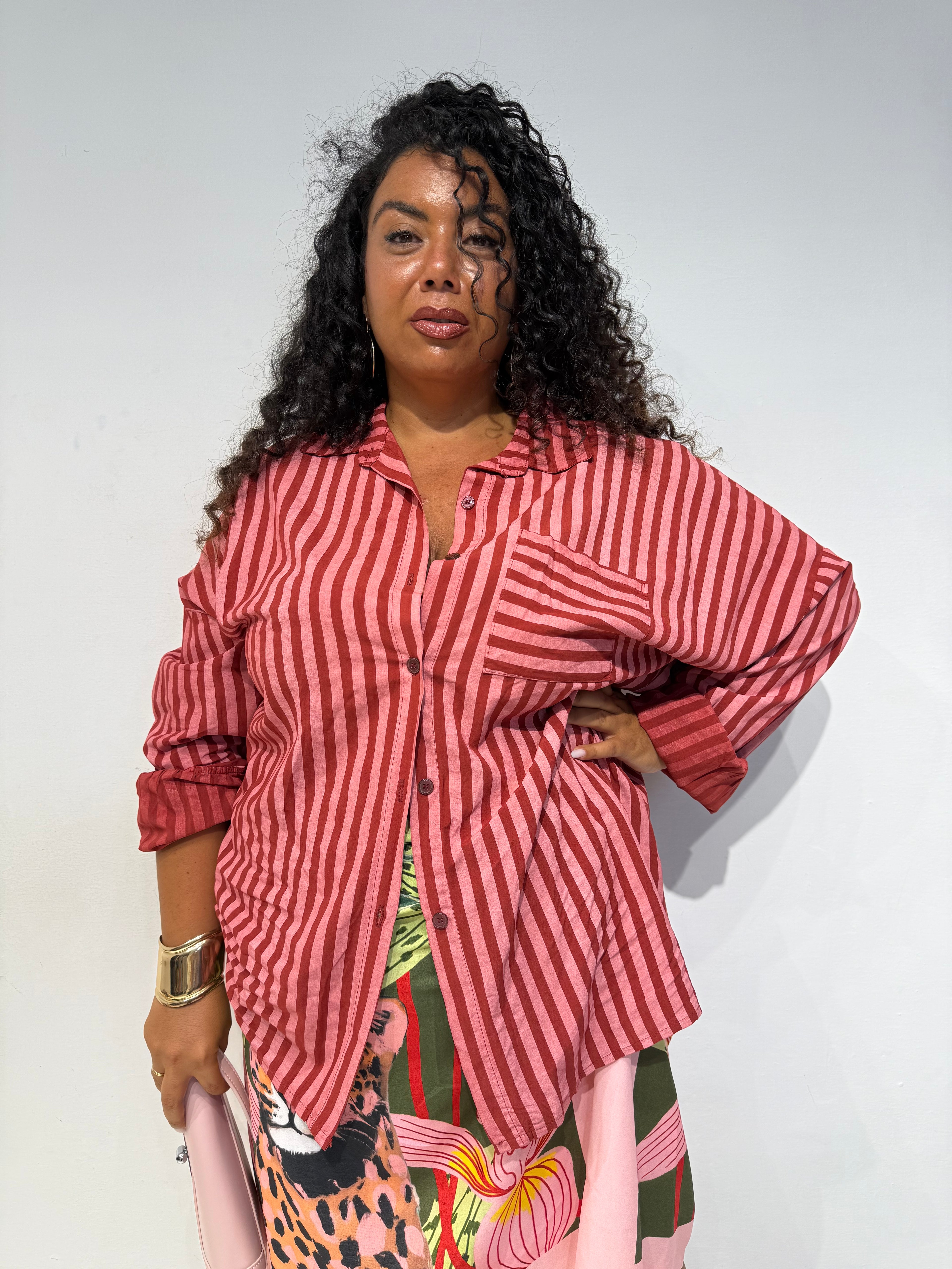 Camicia a righe Rosa