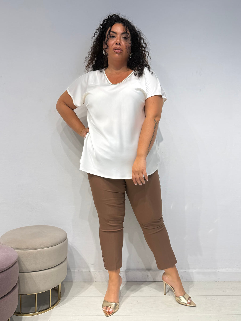 Pantaloni Cotone Bottoni Testa di Moro