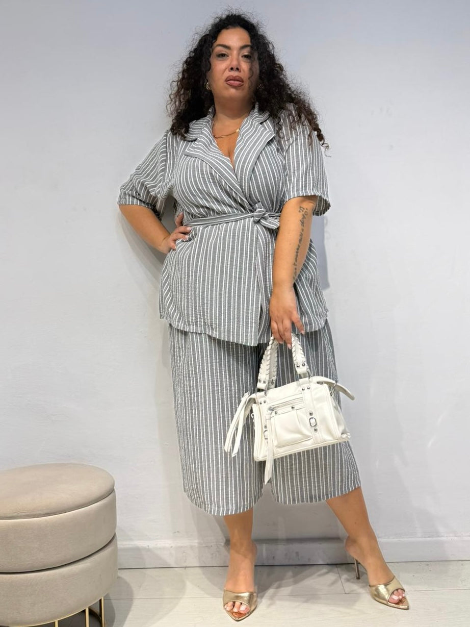 Coordinato Mille Righe Grigio