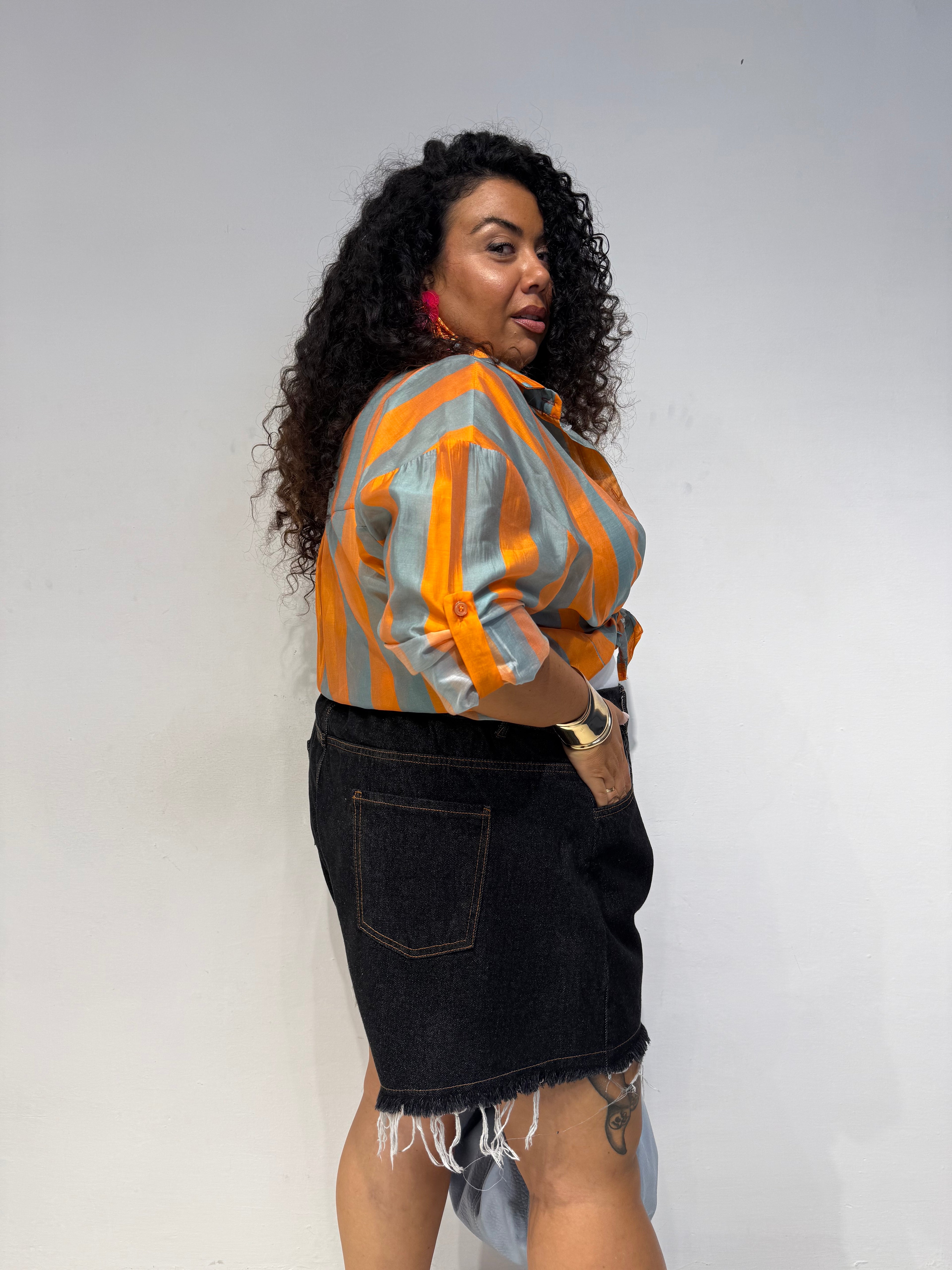 Camicia Righe Arancio