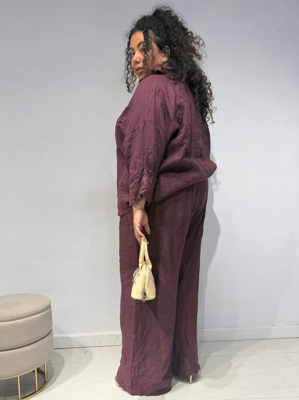 Coordinato 100% Lino Bordeaux