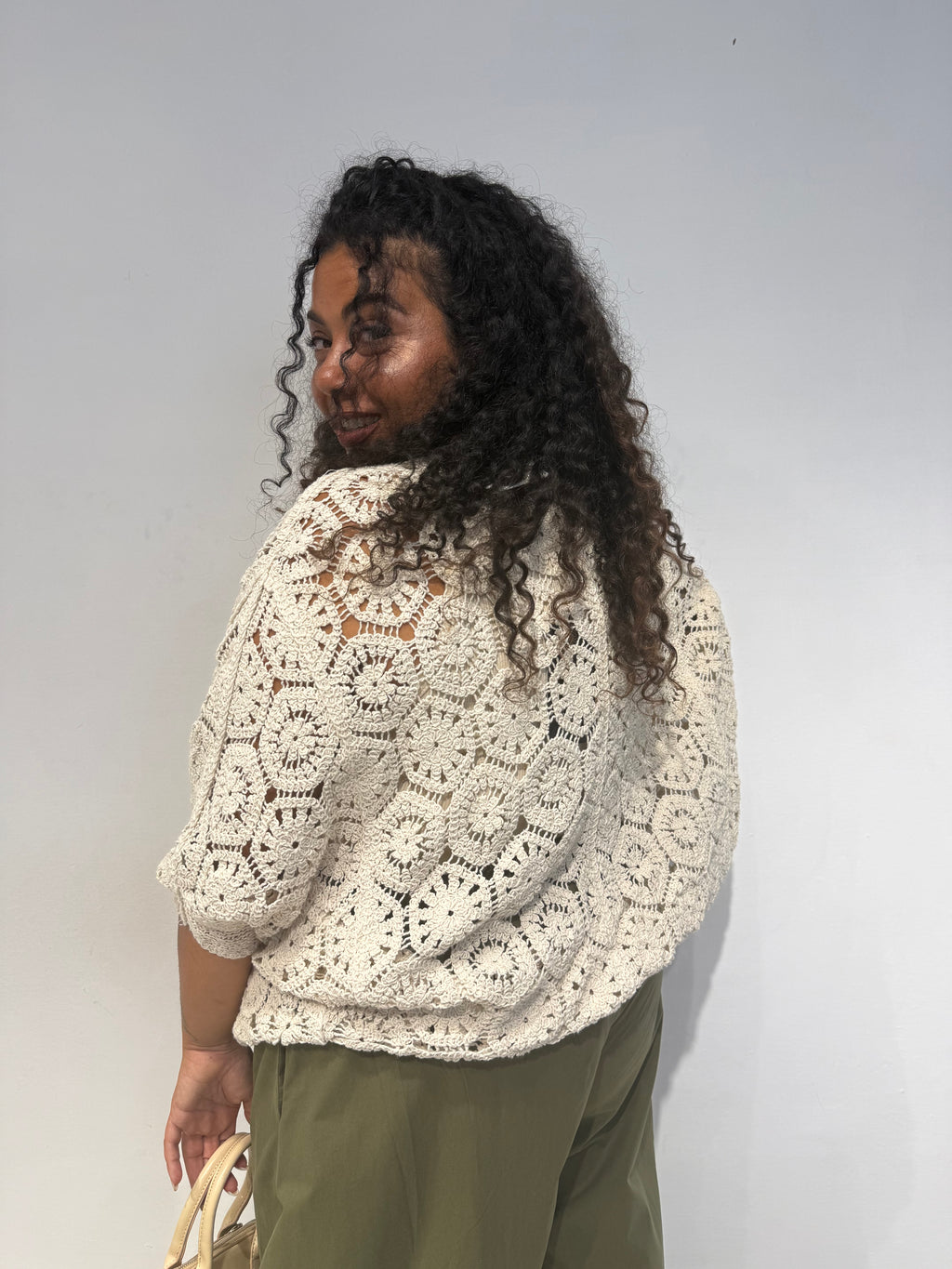 Cardigan Macramè Beige