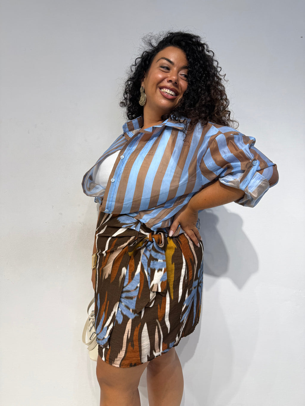 Camicia Righe Celeste