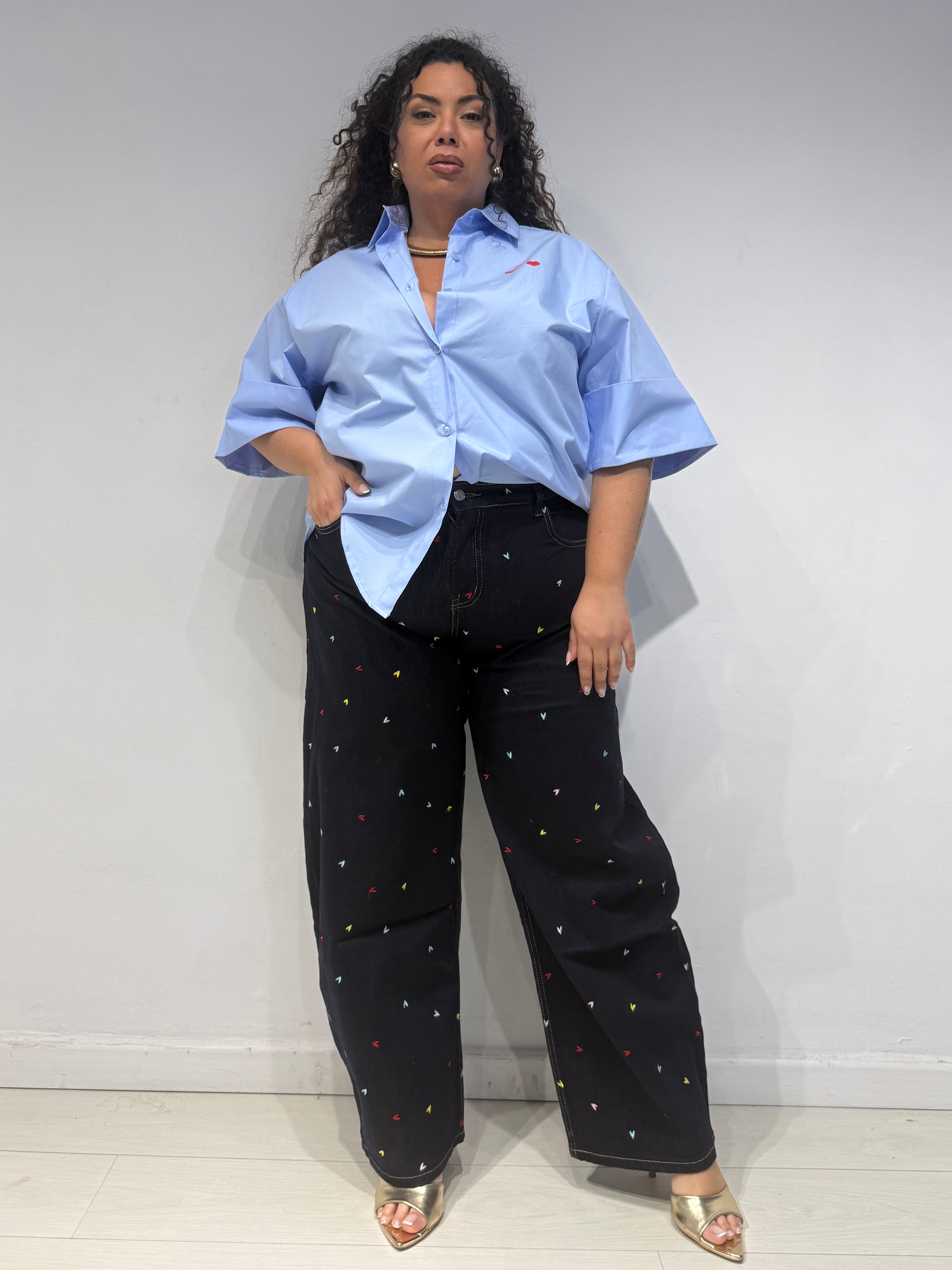 Camicia Cuore Celeste