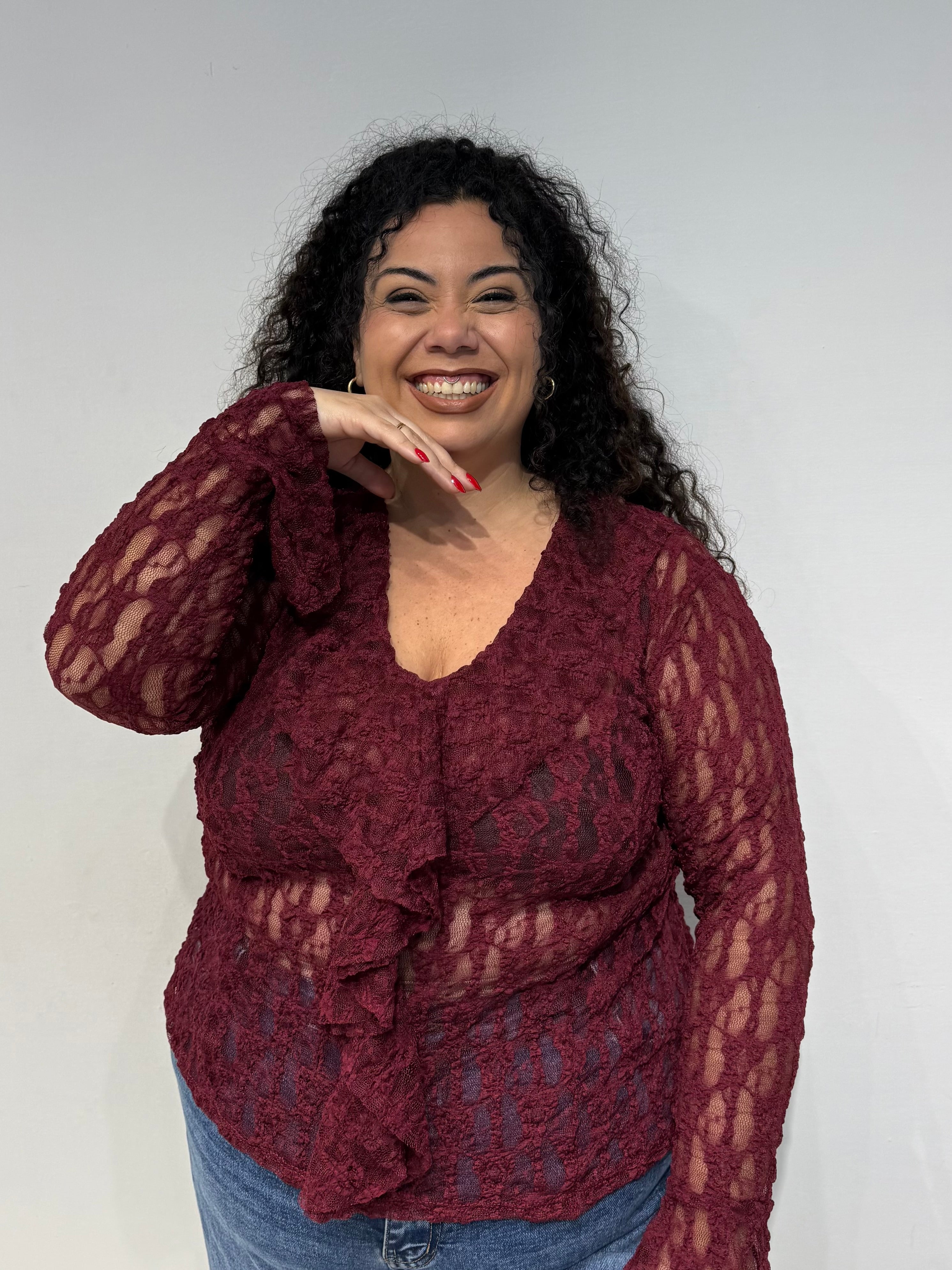 Maglia Macramé Bordeaux