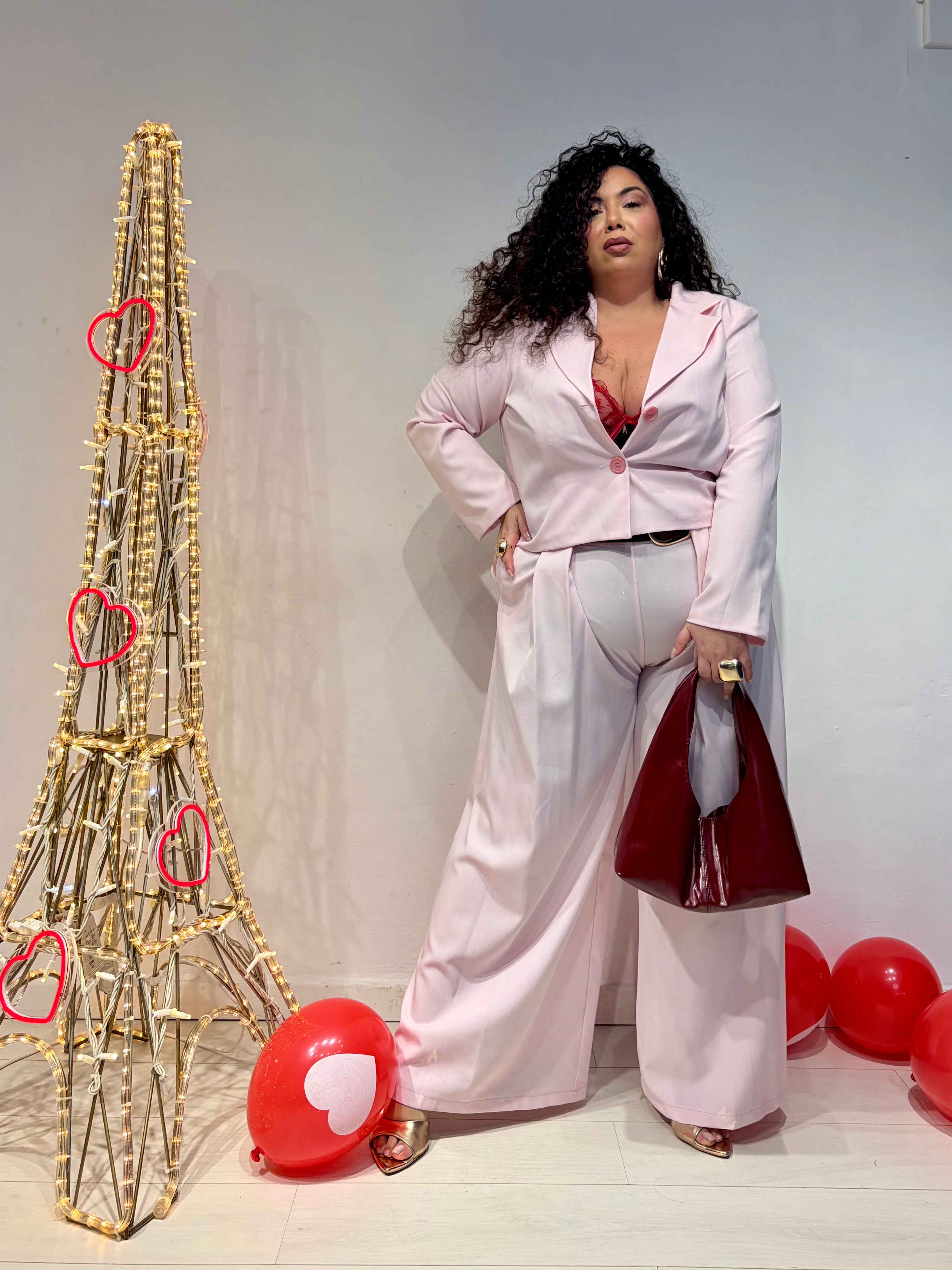 Tailleur Gessato Rosa