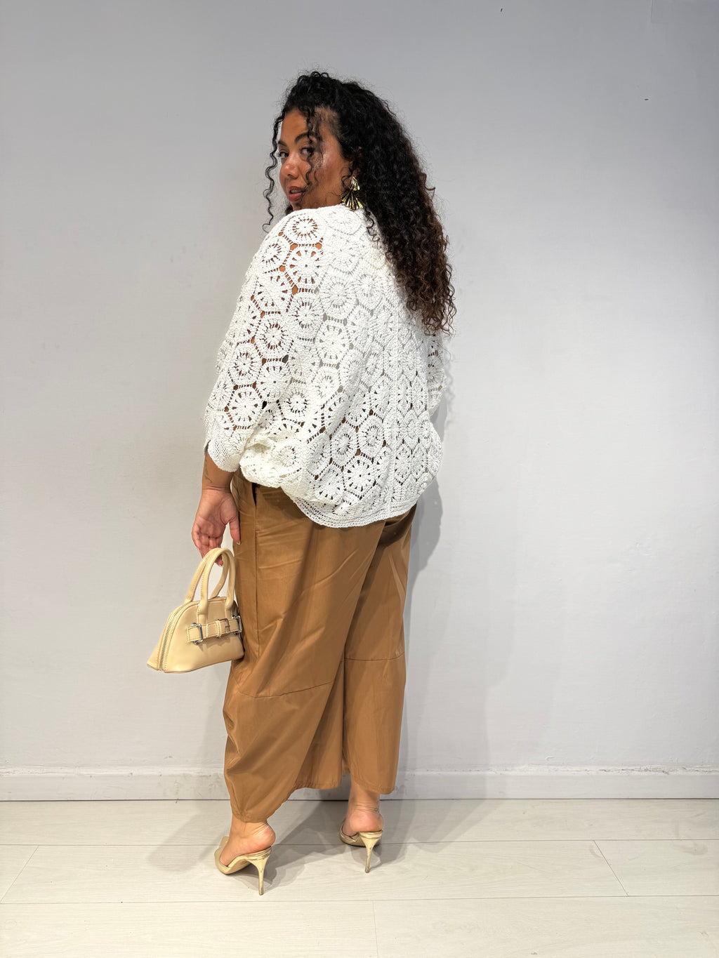 Pantaloni Cotone Balloon Biscotto