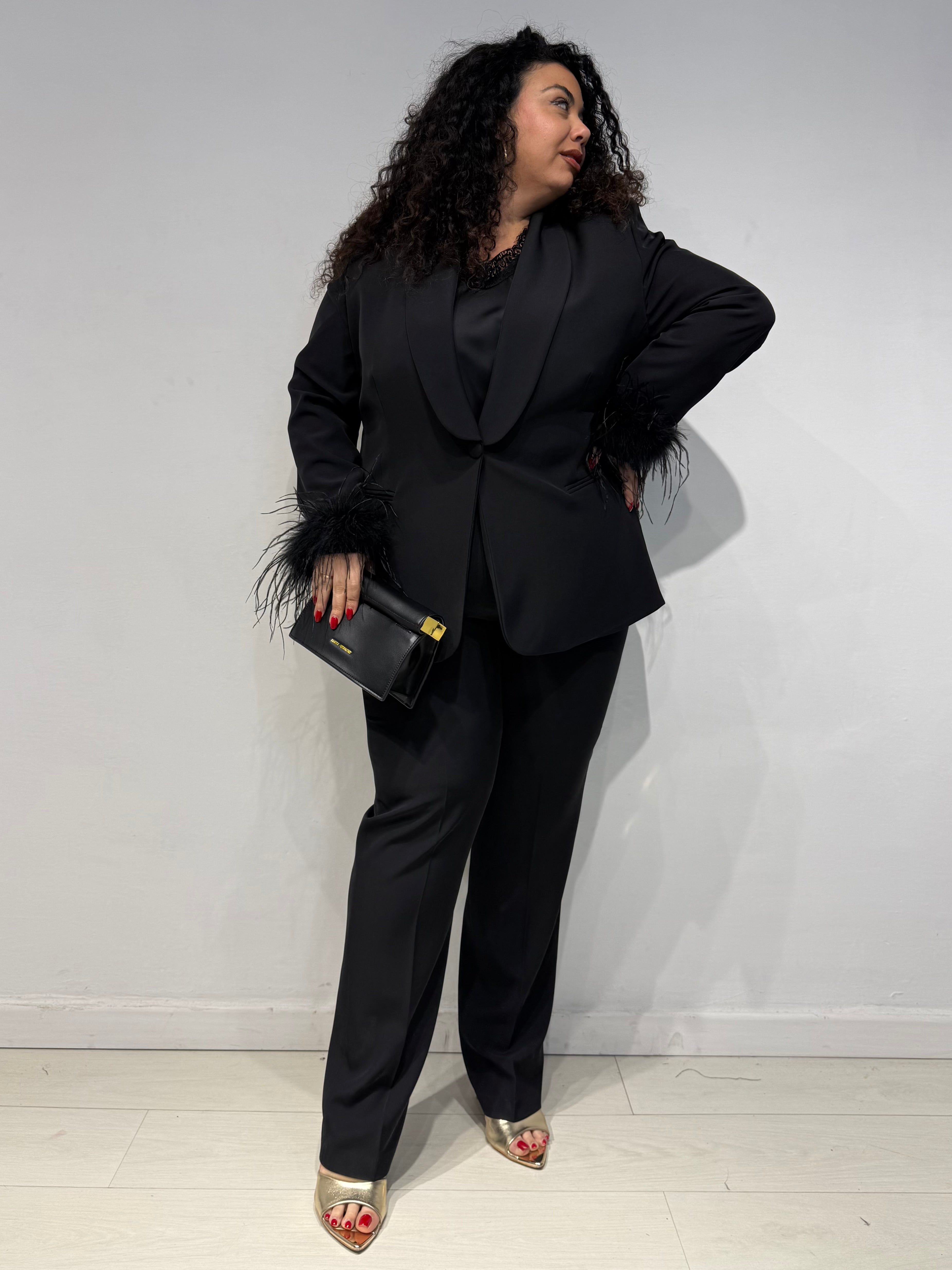 Tailleur Plumes Nero
