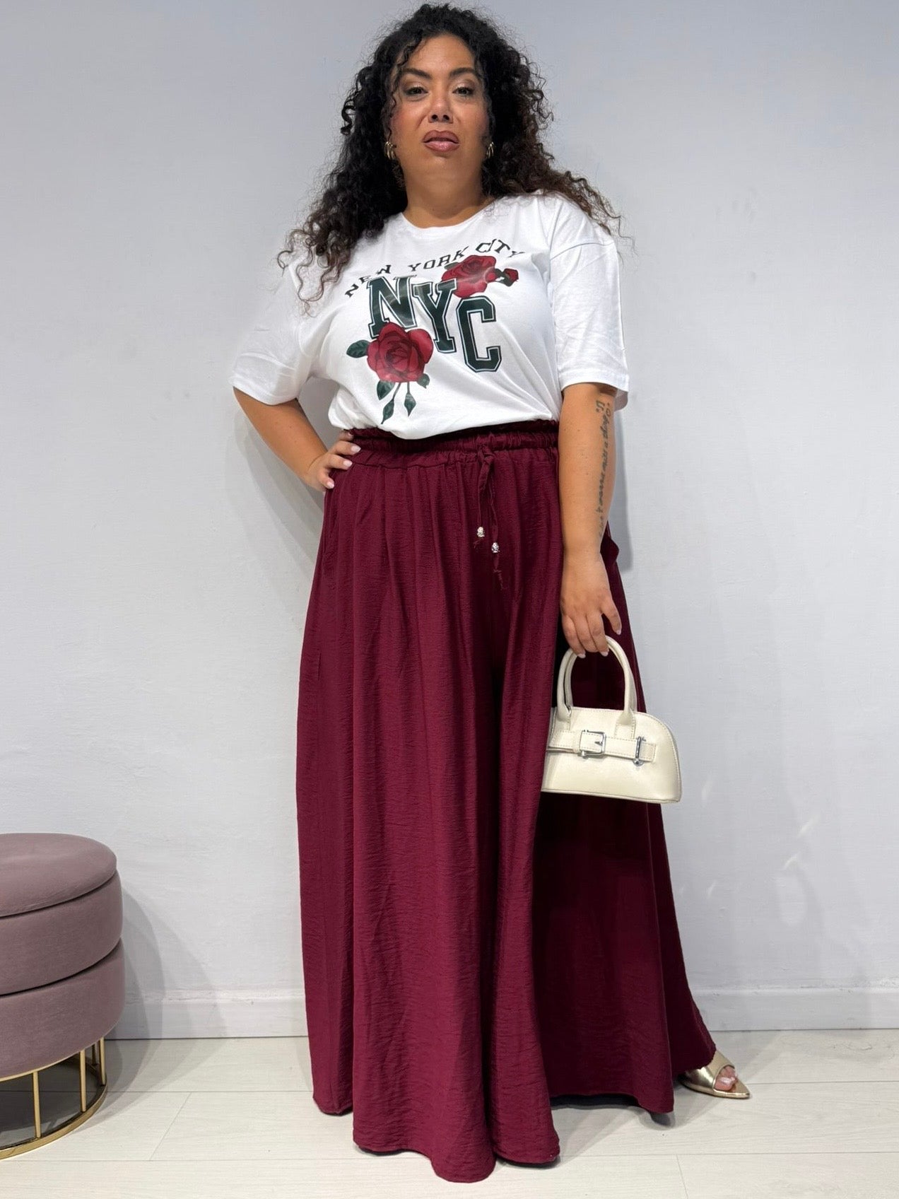 Pantaloni Melany Bordeaux