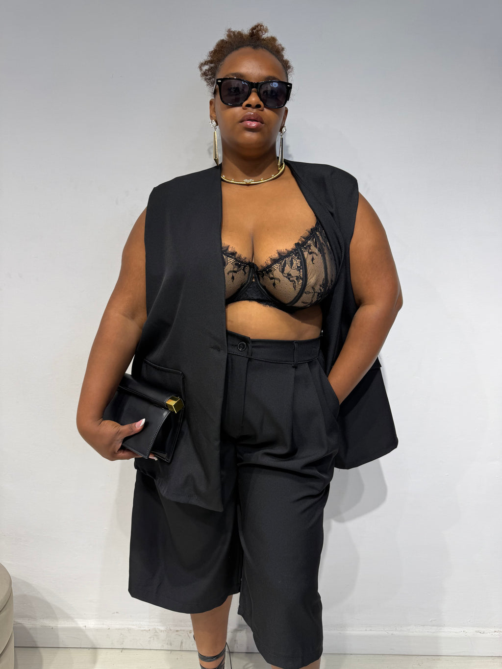 Bralette Reggiseno Nera/Nude