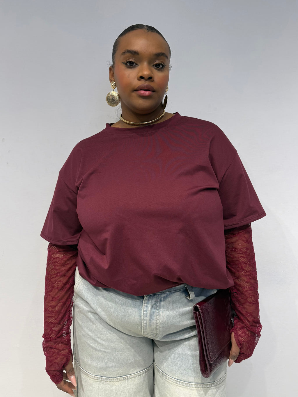 Maglia Macramè Bordeaux