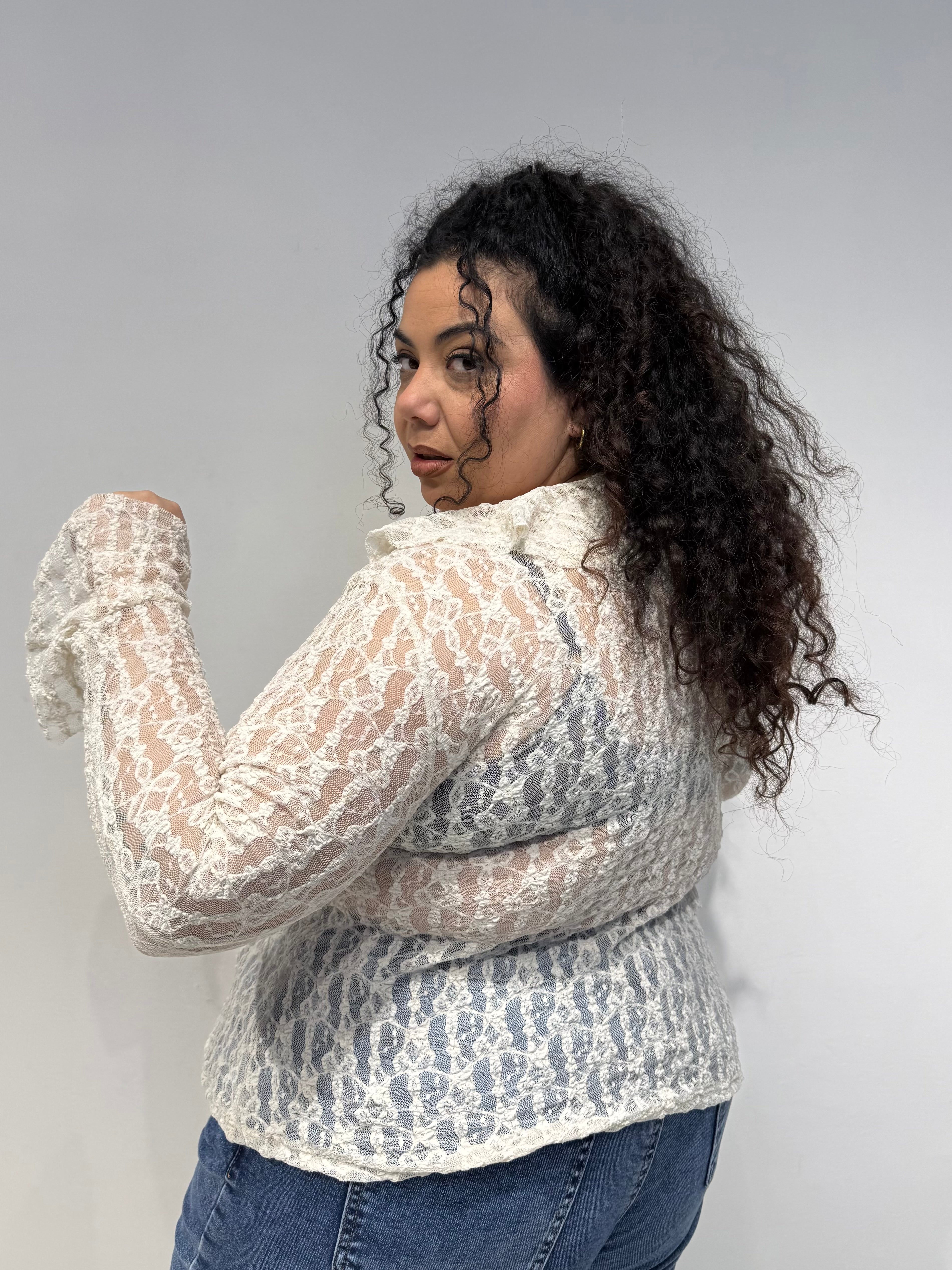 Maglia Macramé Panna