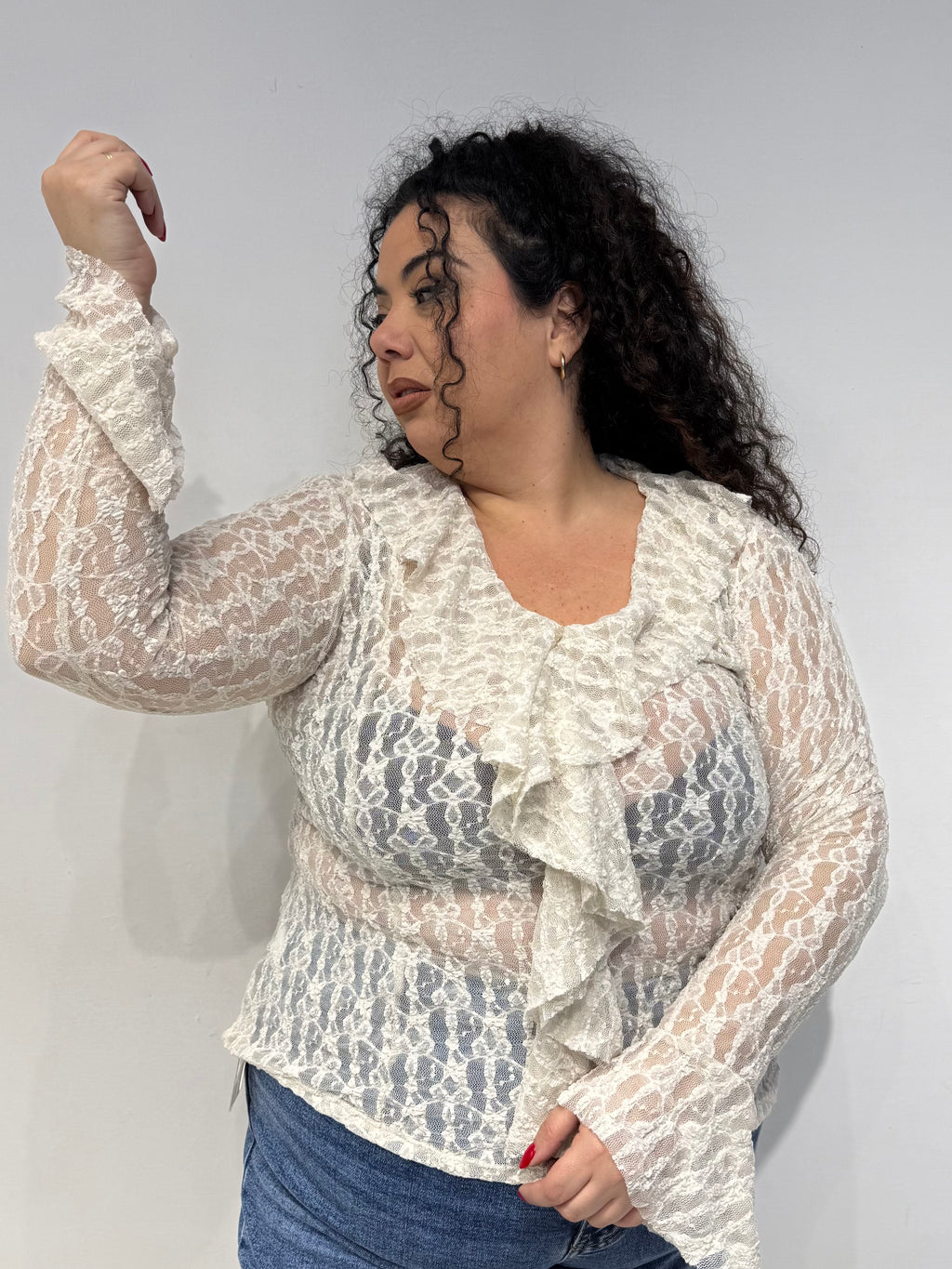 Maglia Macramé Panna