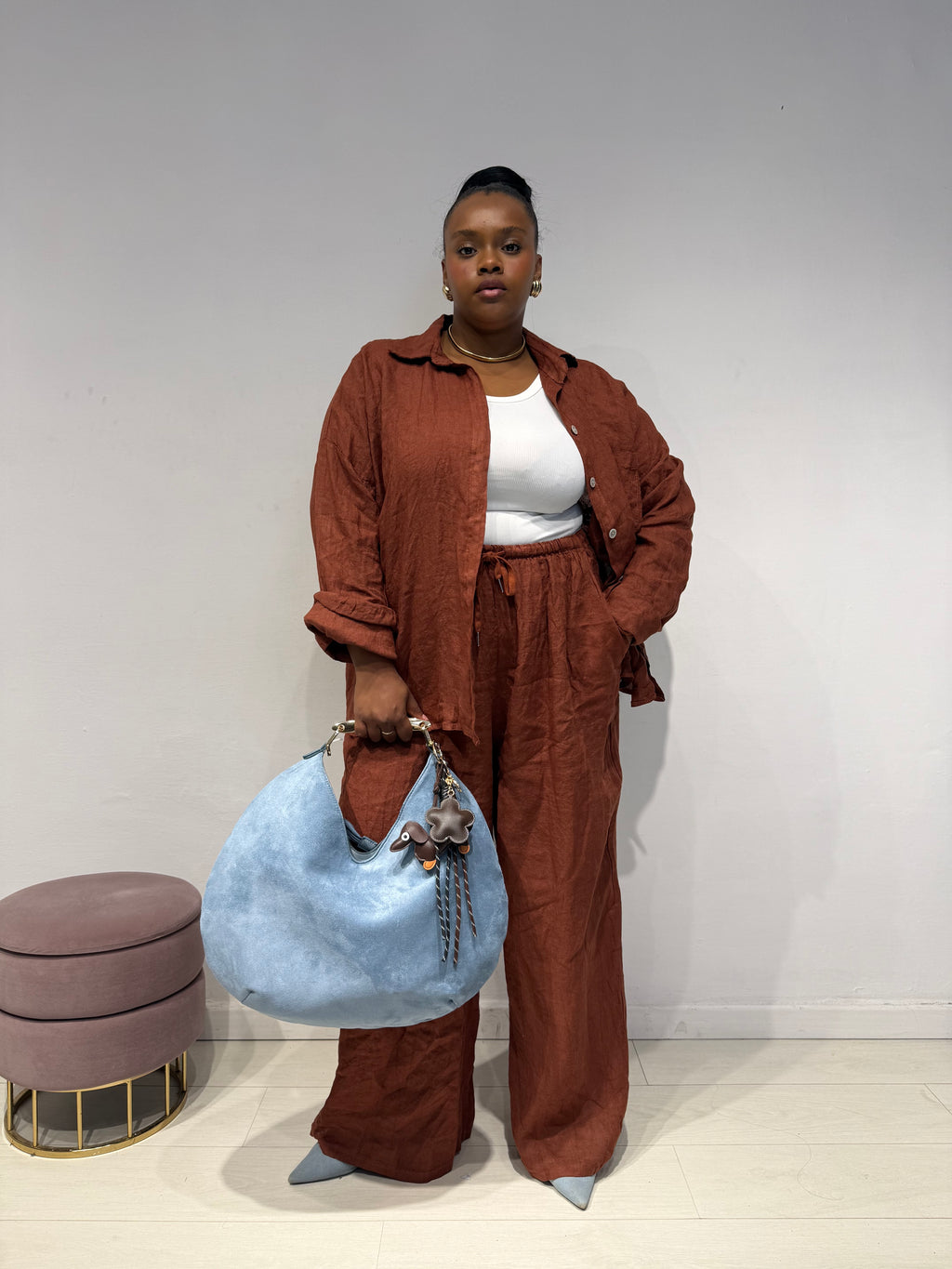 Coordinato 100% Lino Ruggine