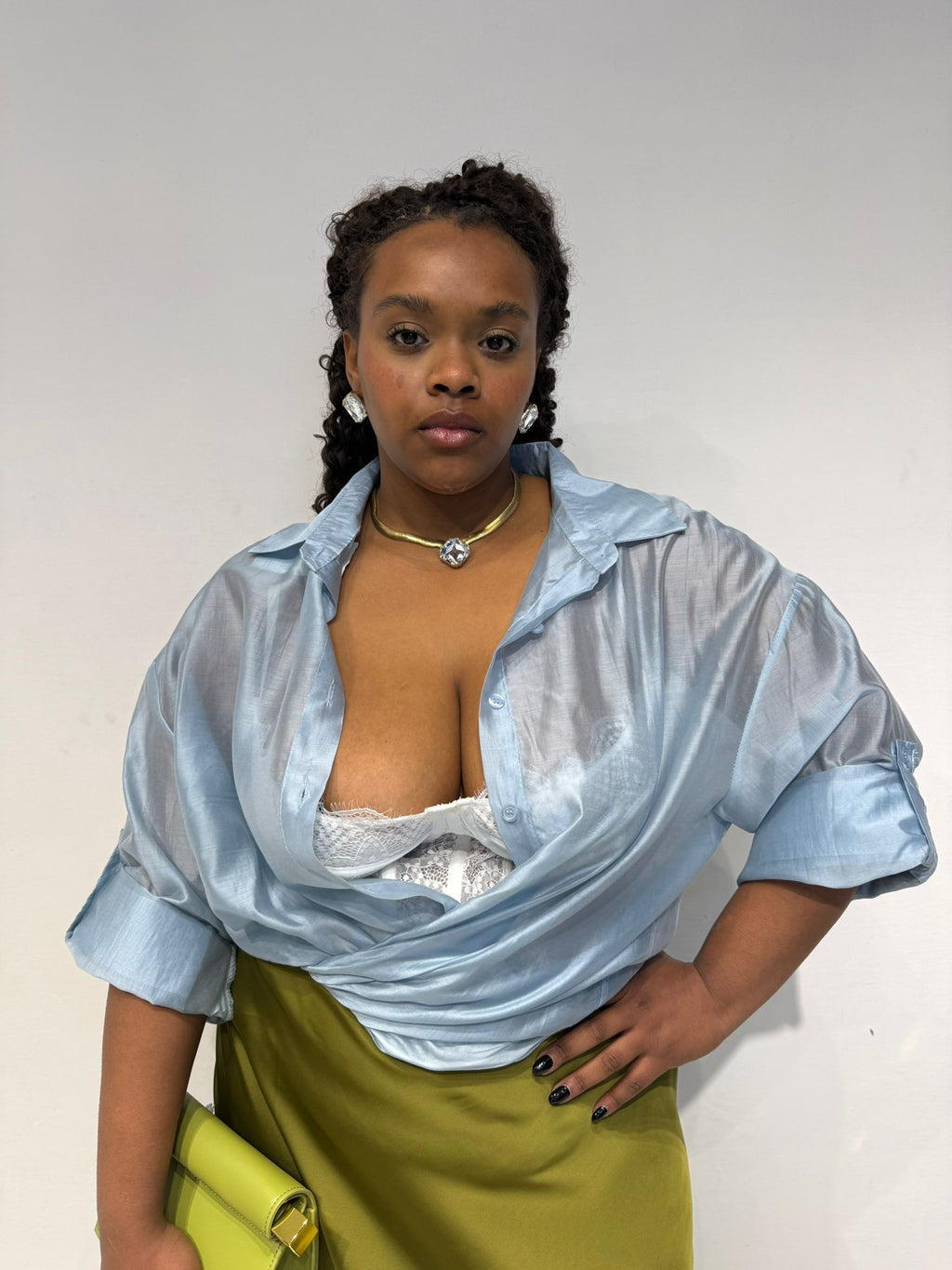 Camicia Semitrasparente Celeste