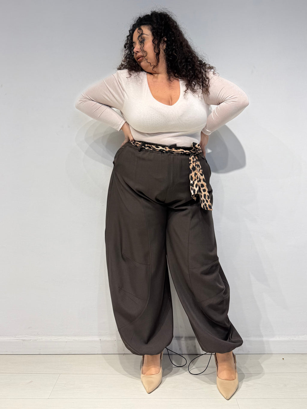 Pantaloni Balloon Animalier Testa Di Moro