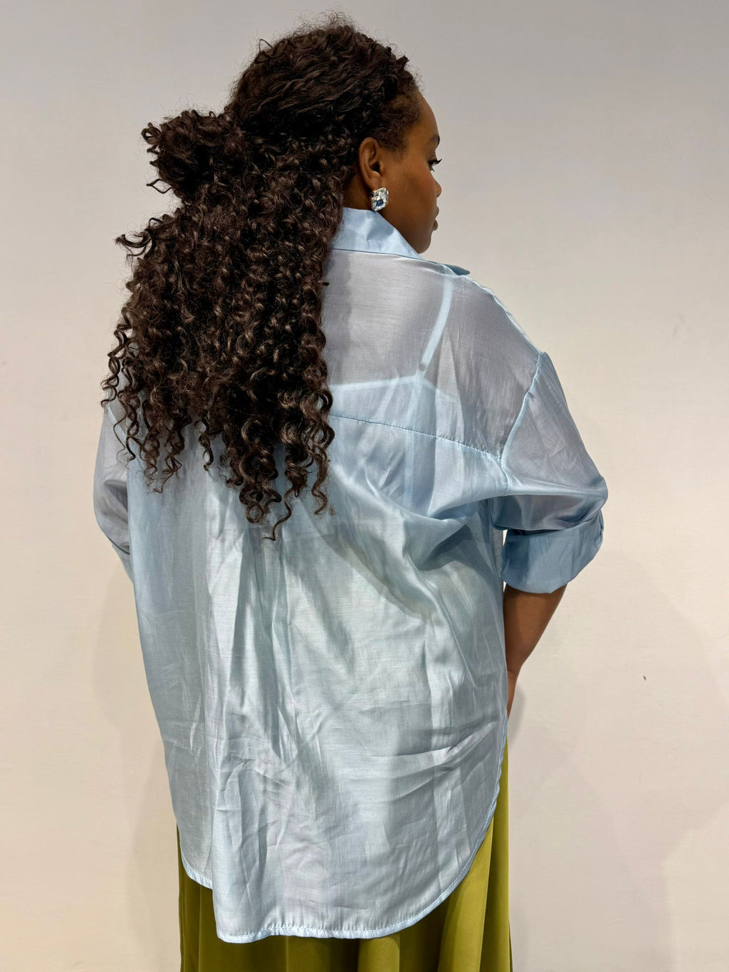 Camicia Semitrasparente Celeste