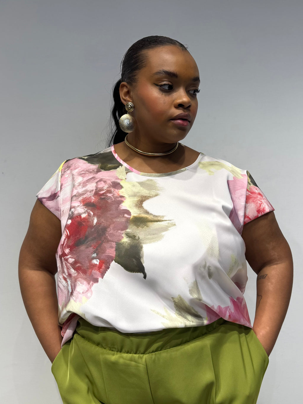 Blusa Flower Rosa/Verde