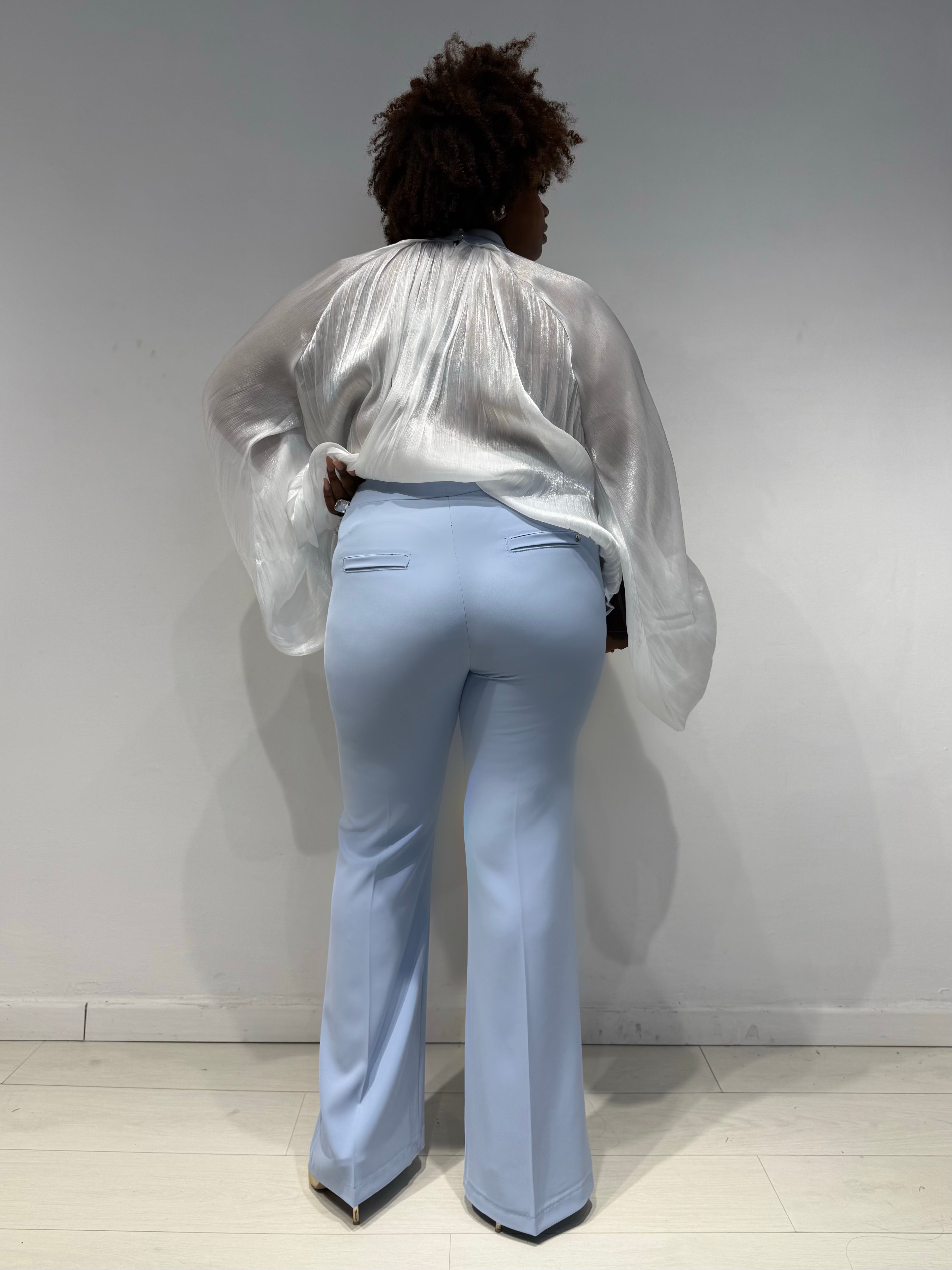 Pantaloni Kady Zampa Celesti