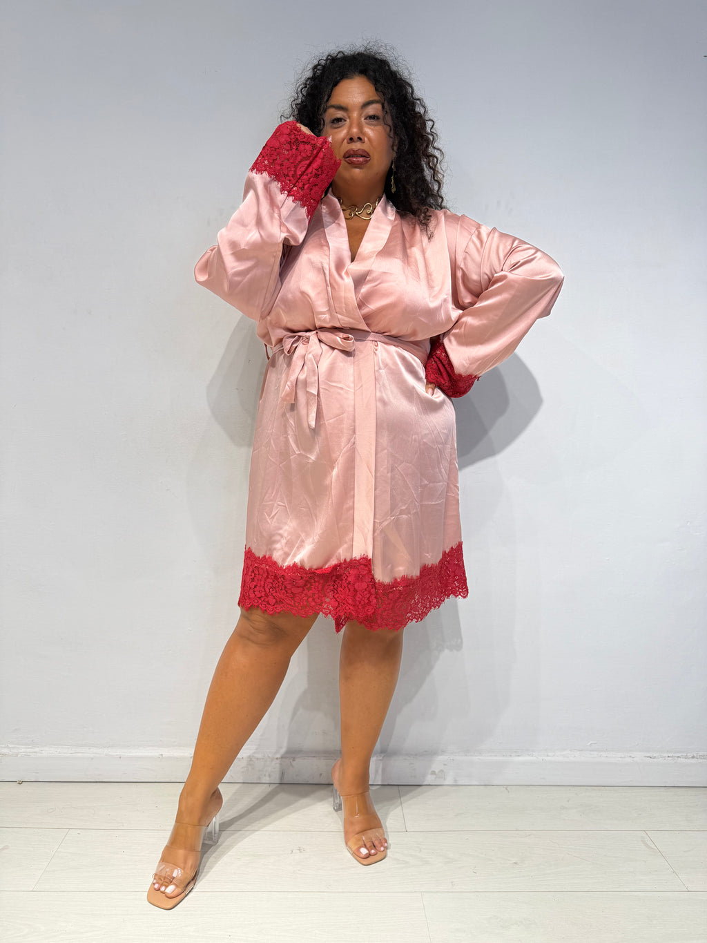 Kimono Macramè Rosa