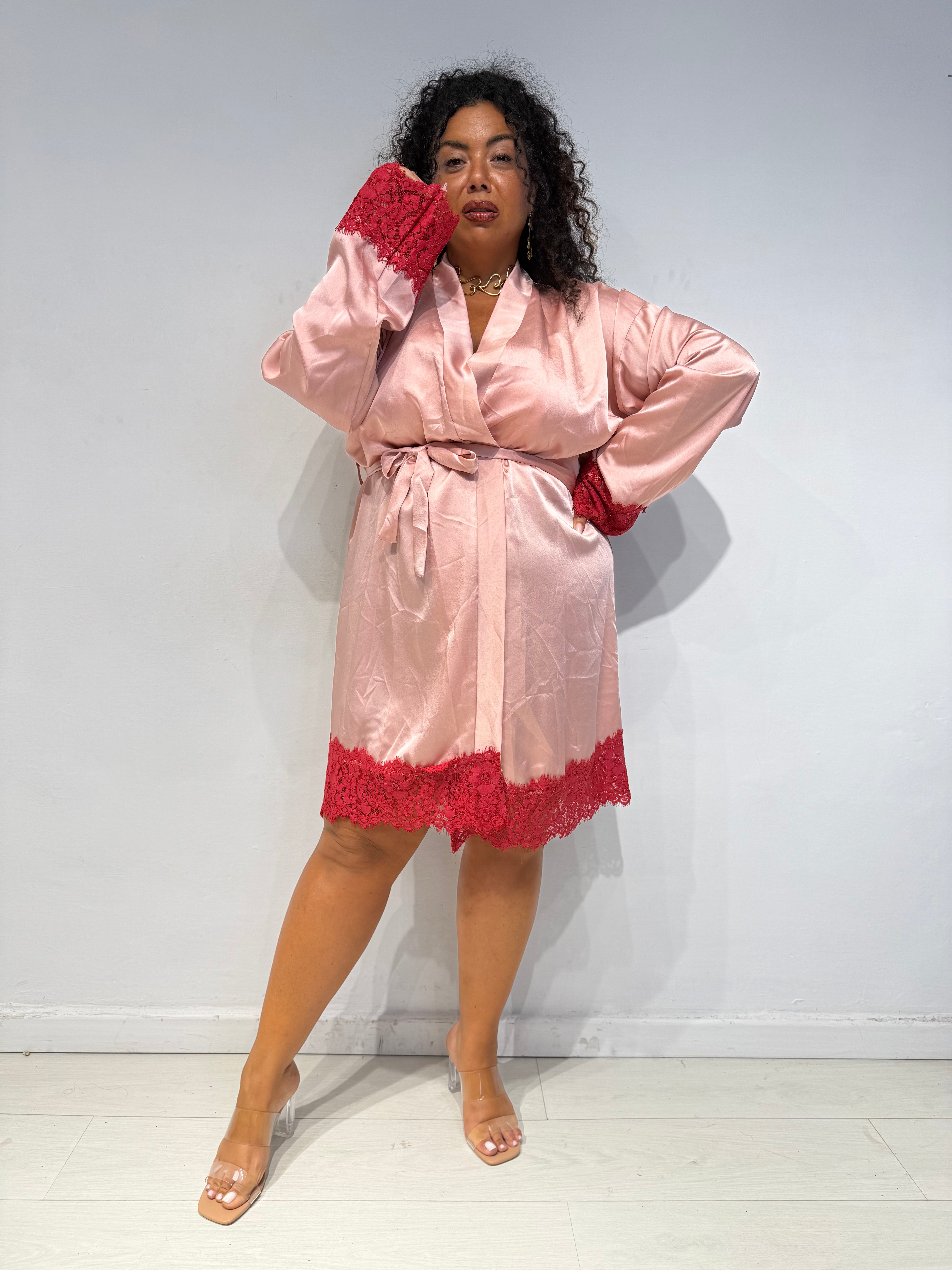 Kimono Macramè Rosa