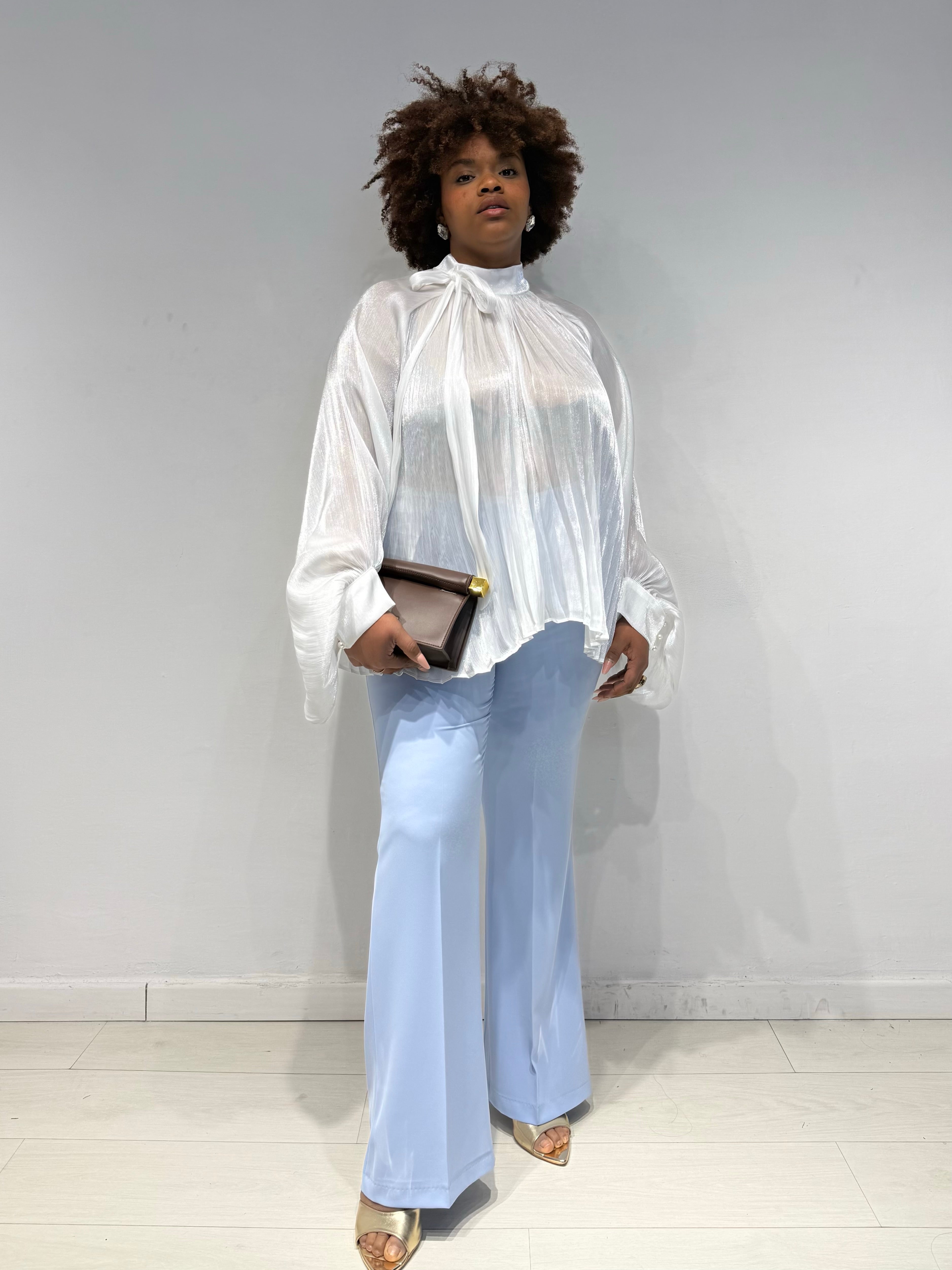 Pantaloni Kady Zampa Celesti