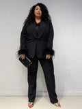 Tailleur Plumes Nero