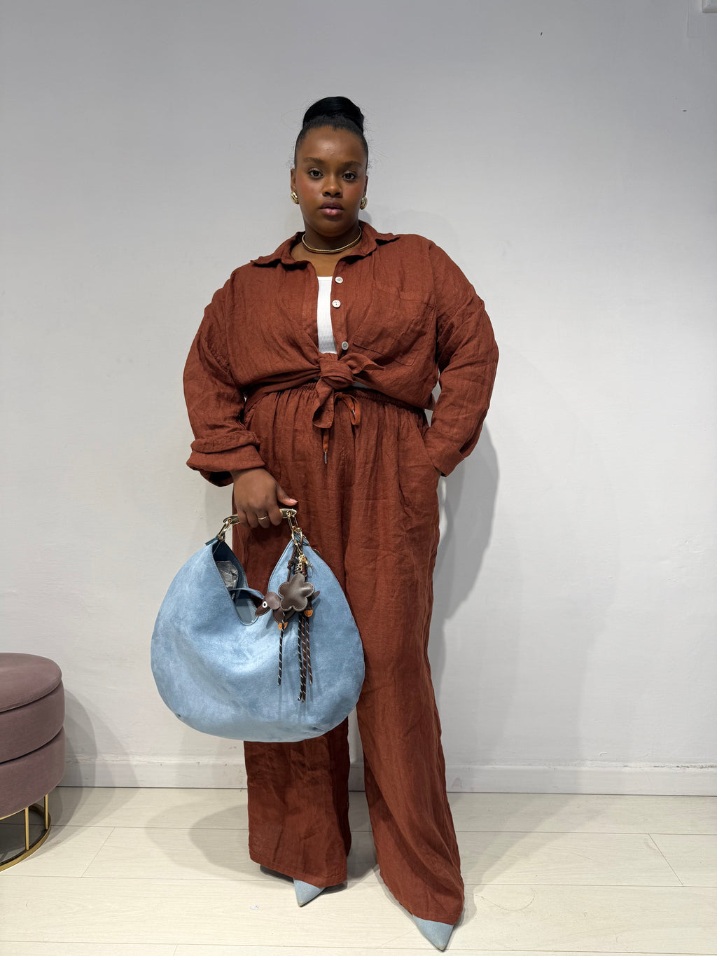 Coordinato 100% Lino Ruggine