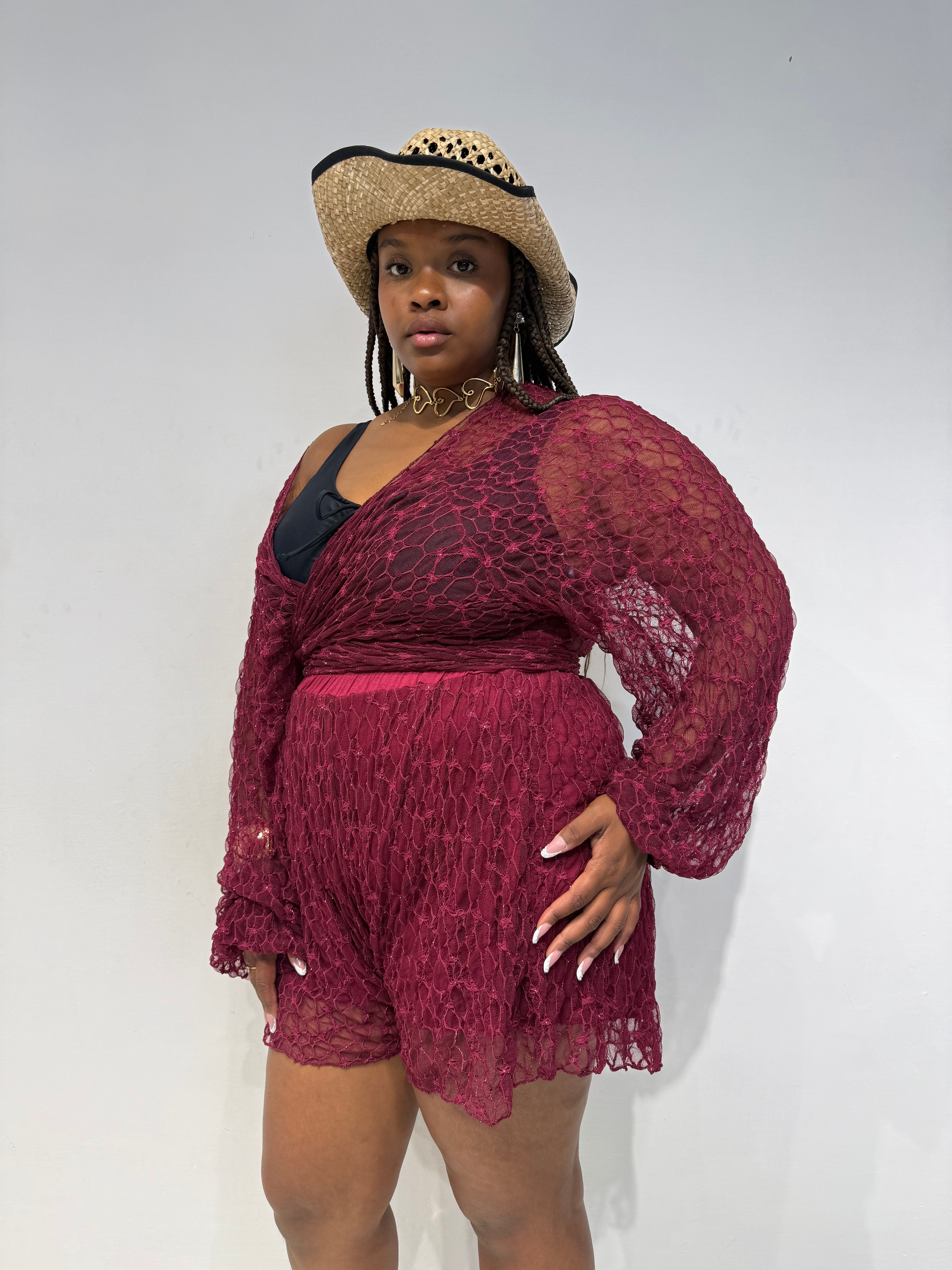 Coordinato Lurex Bordeaux