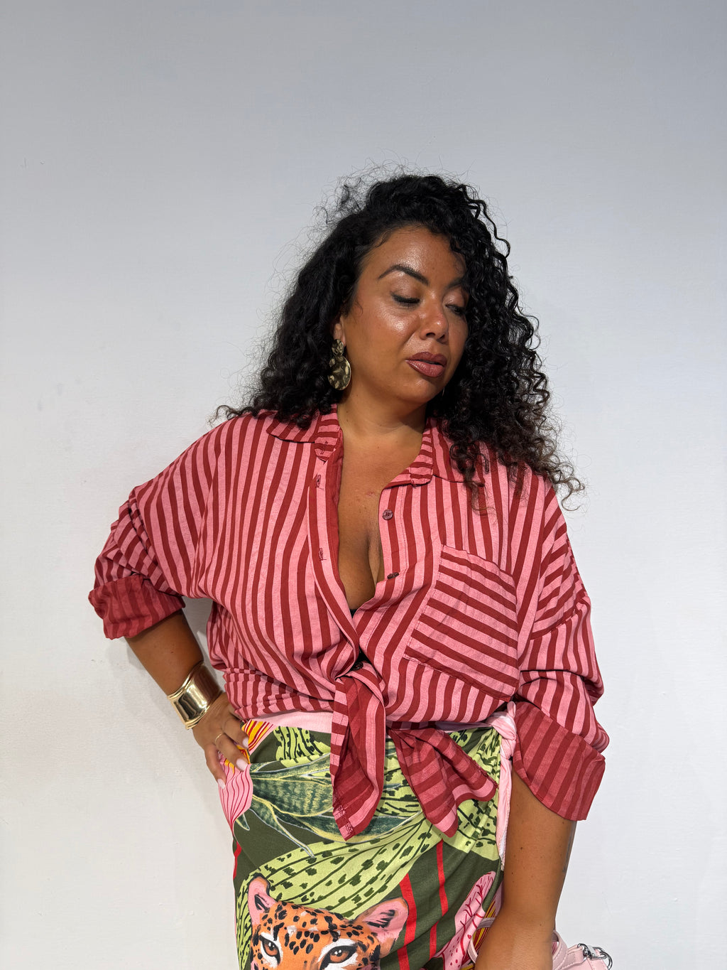 Camicia a righe Rosa