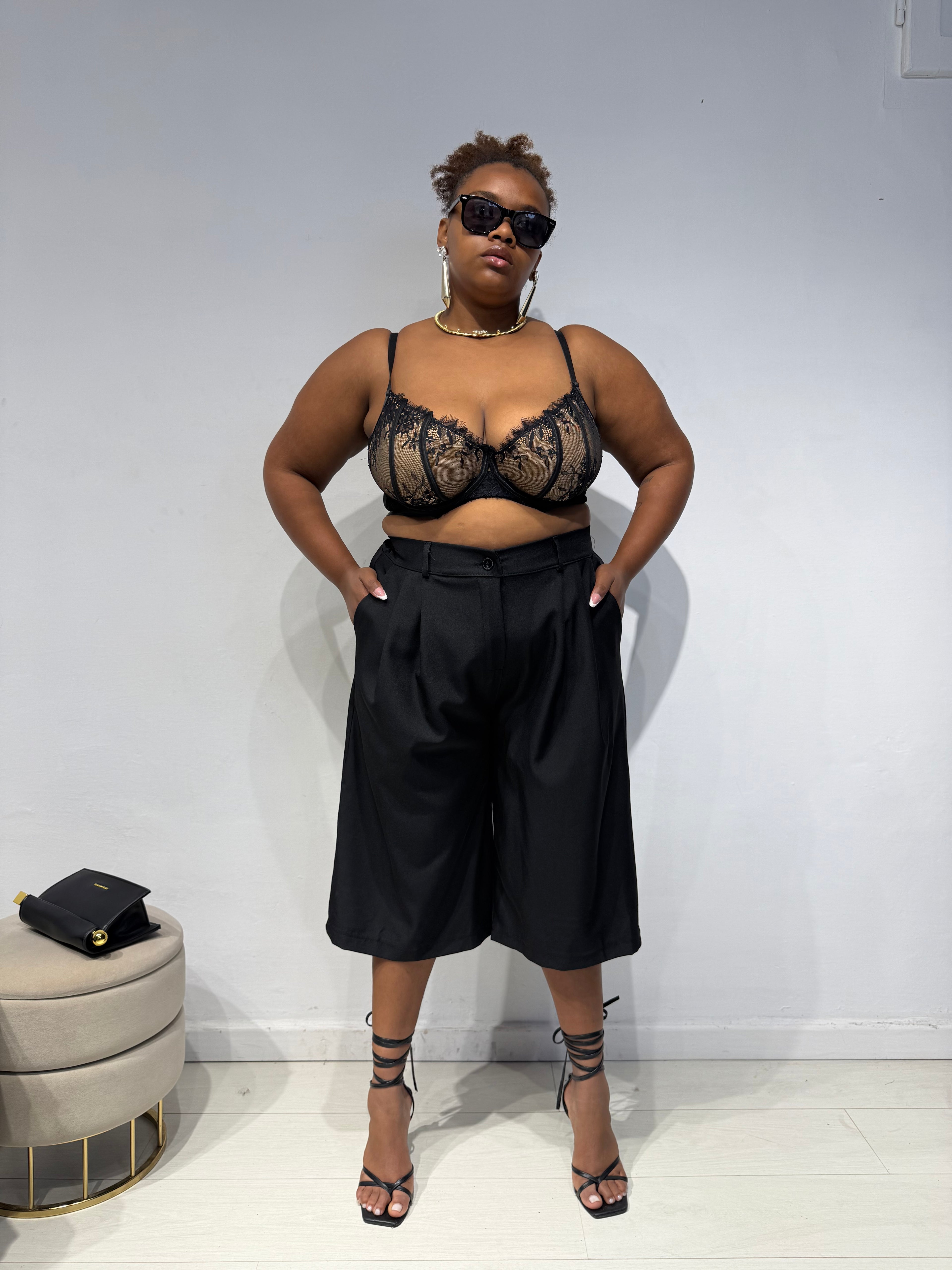 Bralette Reggiseno Nera/Nude
