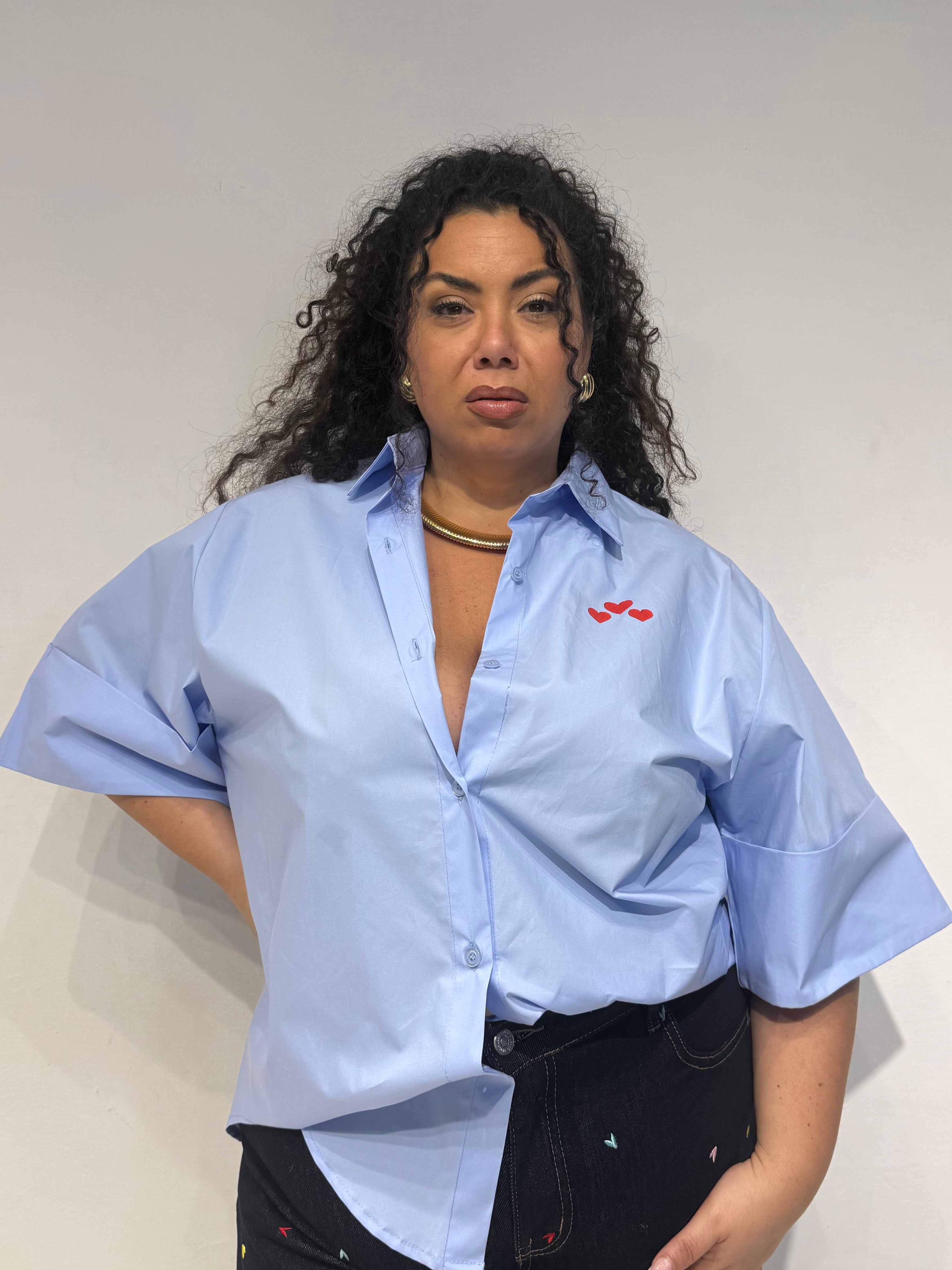 Camicia Cuore Celeste
