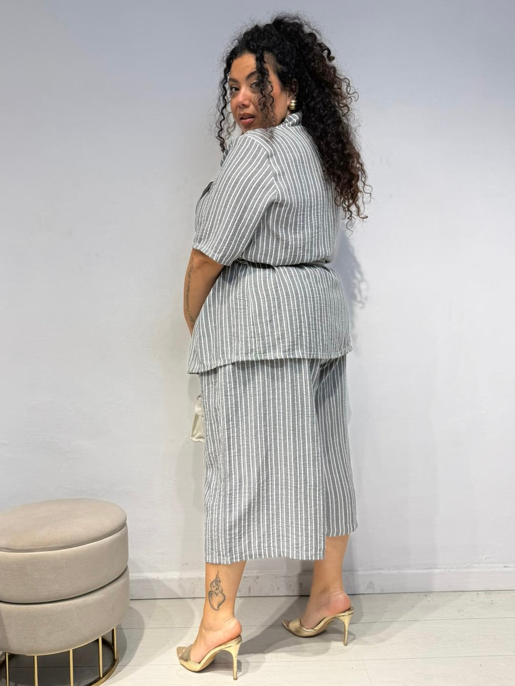 Coordinato Mille Righe Grigio
