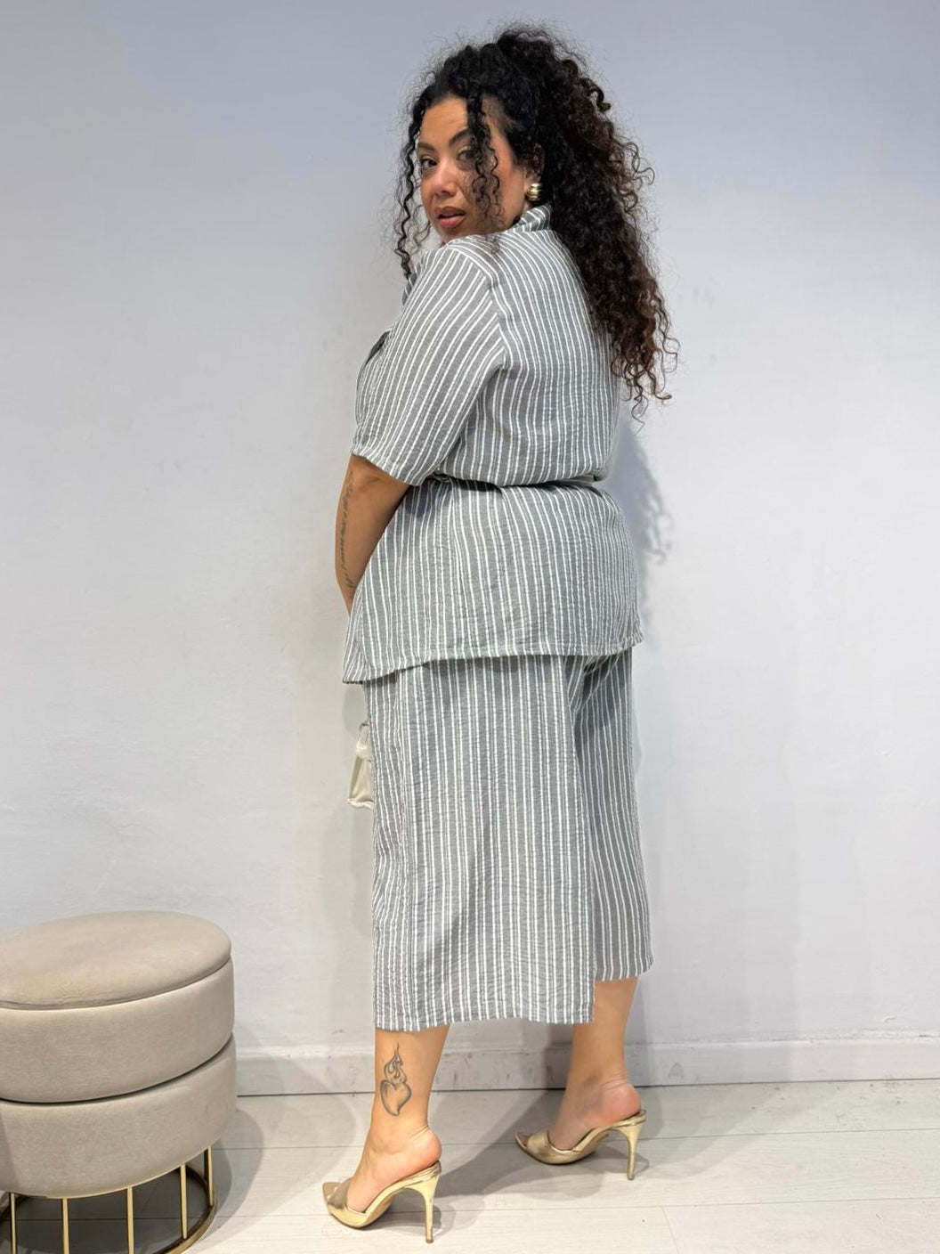 Coordinato Mille Righe Grigio