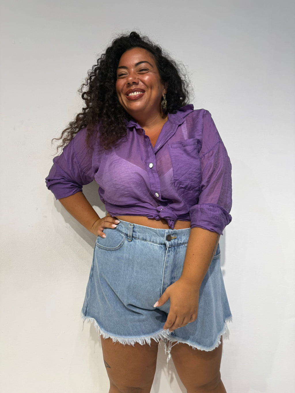 Camicia Velata Viola