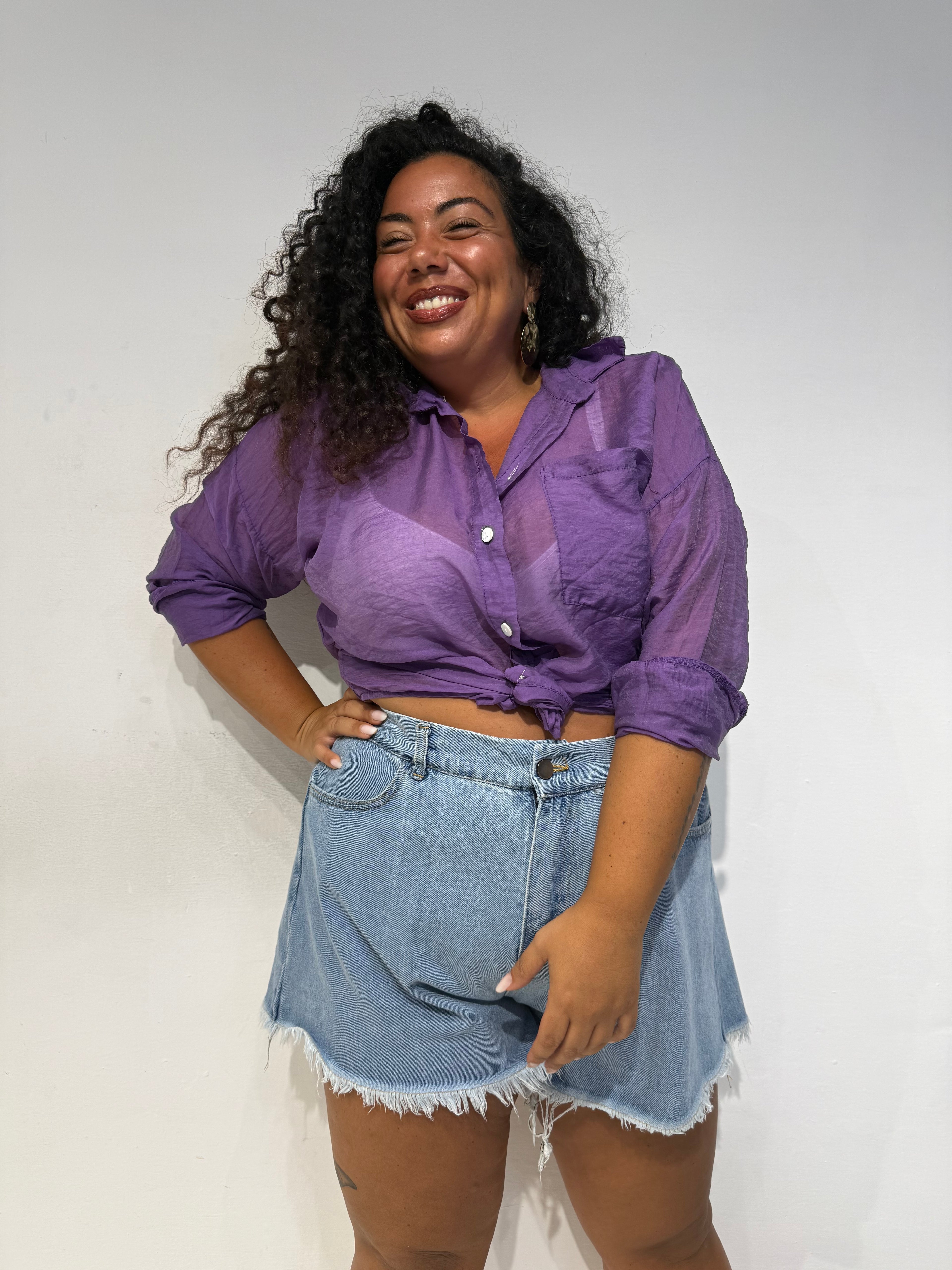 Camicia Velata Viola