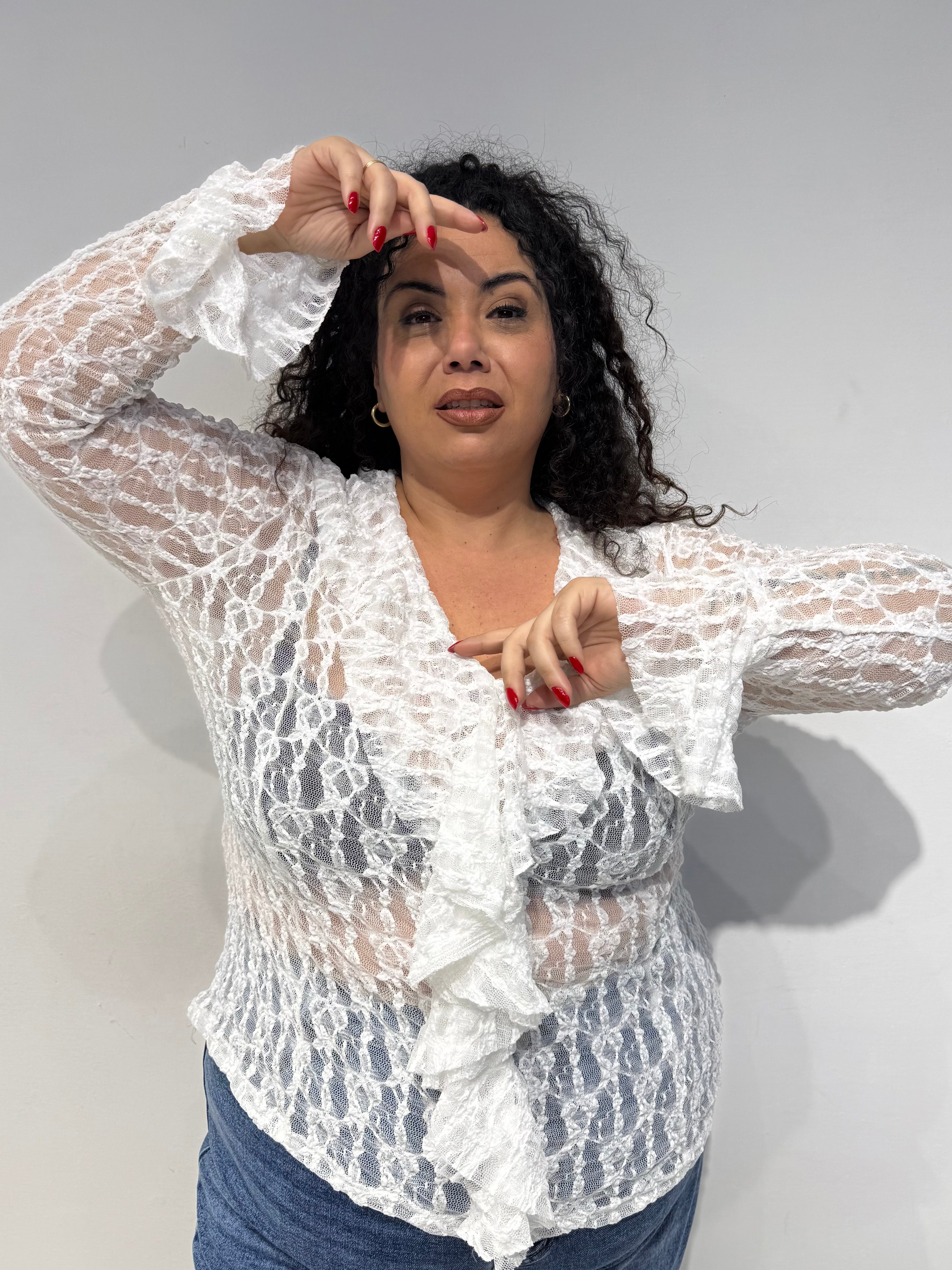 Maglia Macramé Bianca