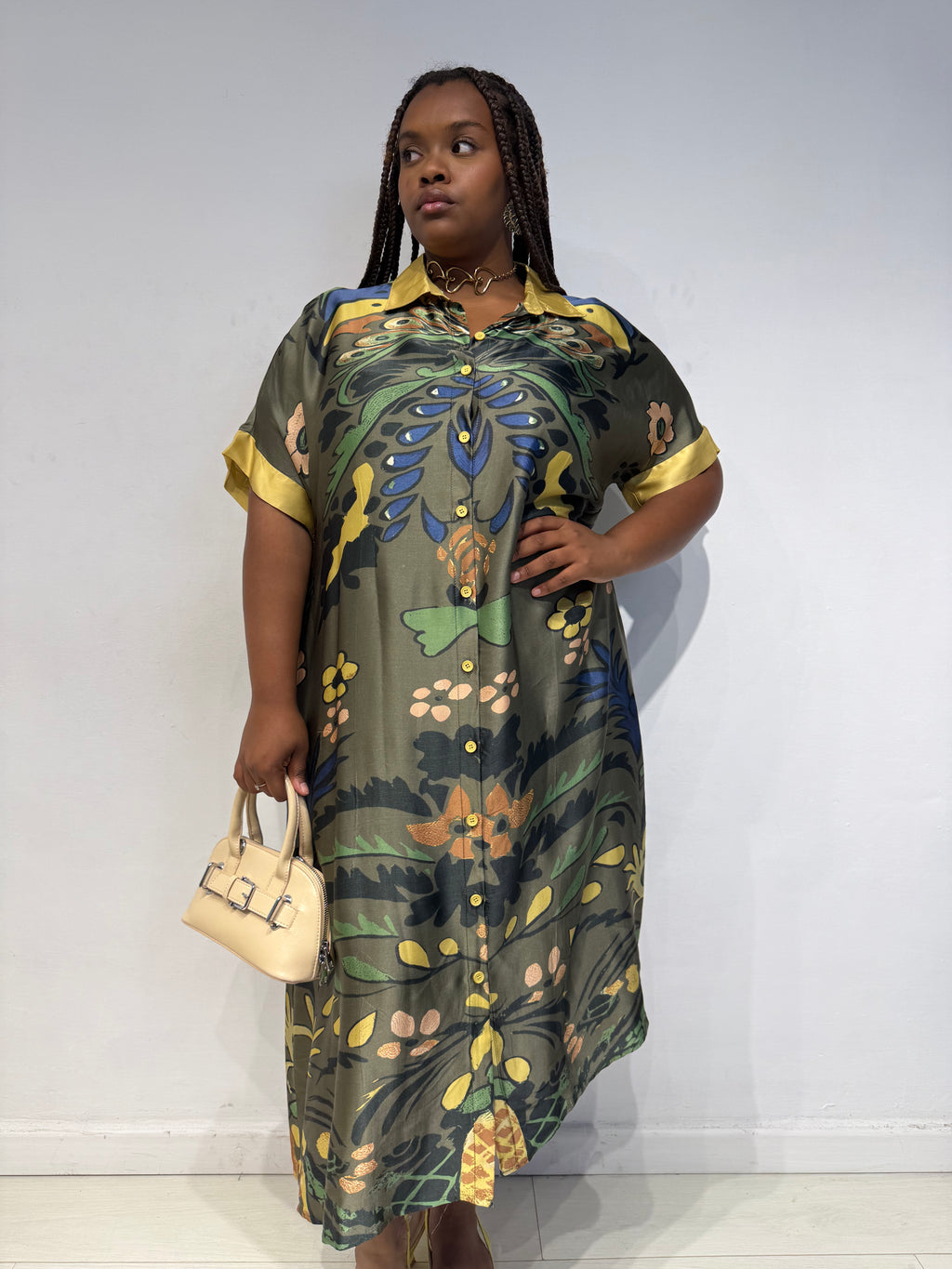 Abito Flower Maxi Verde