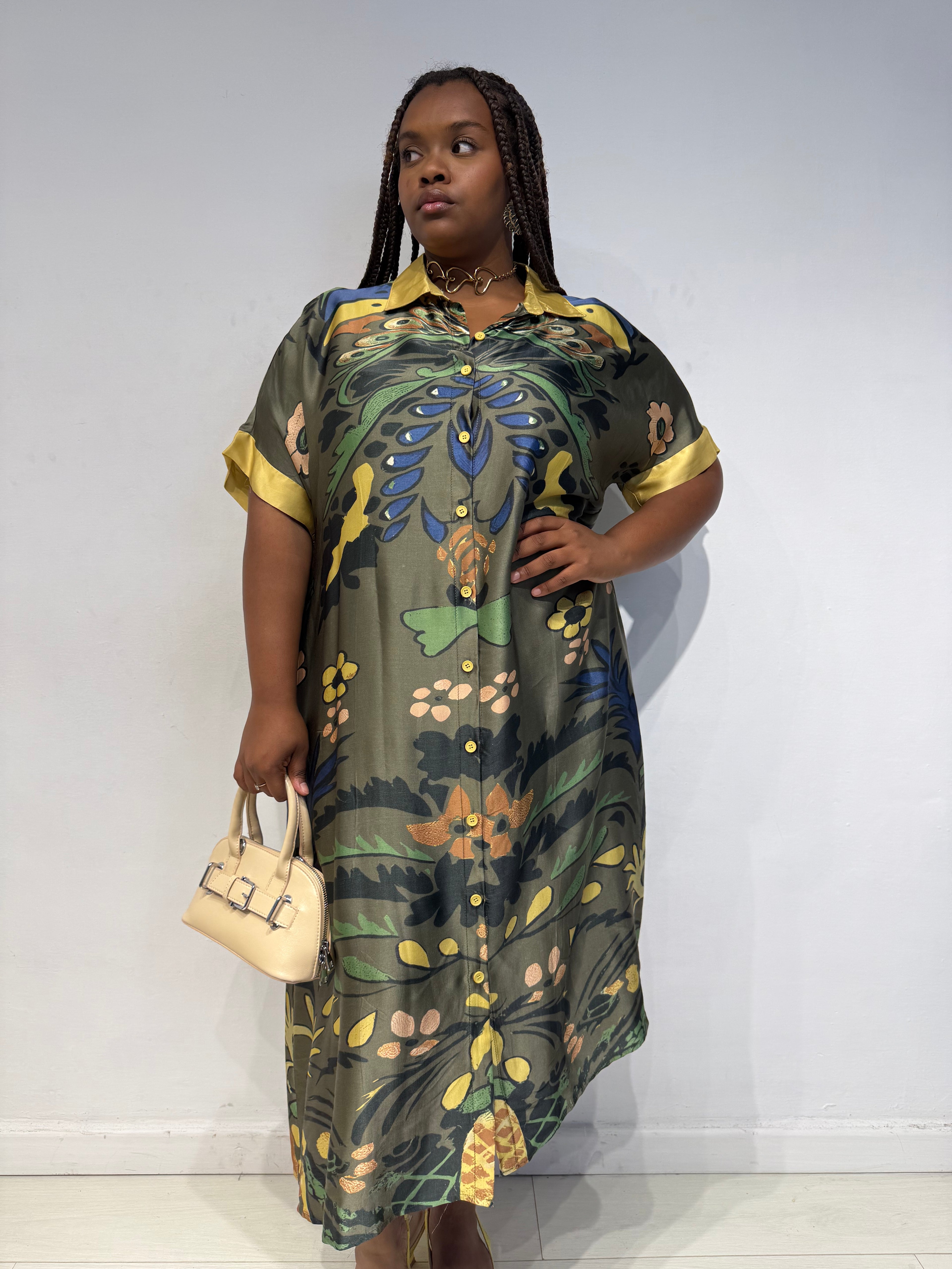 Abito Flower Maxi Verde