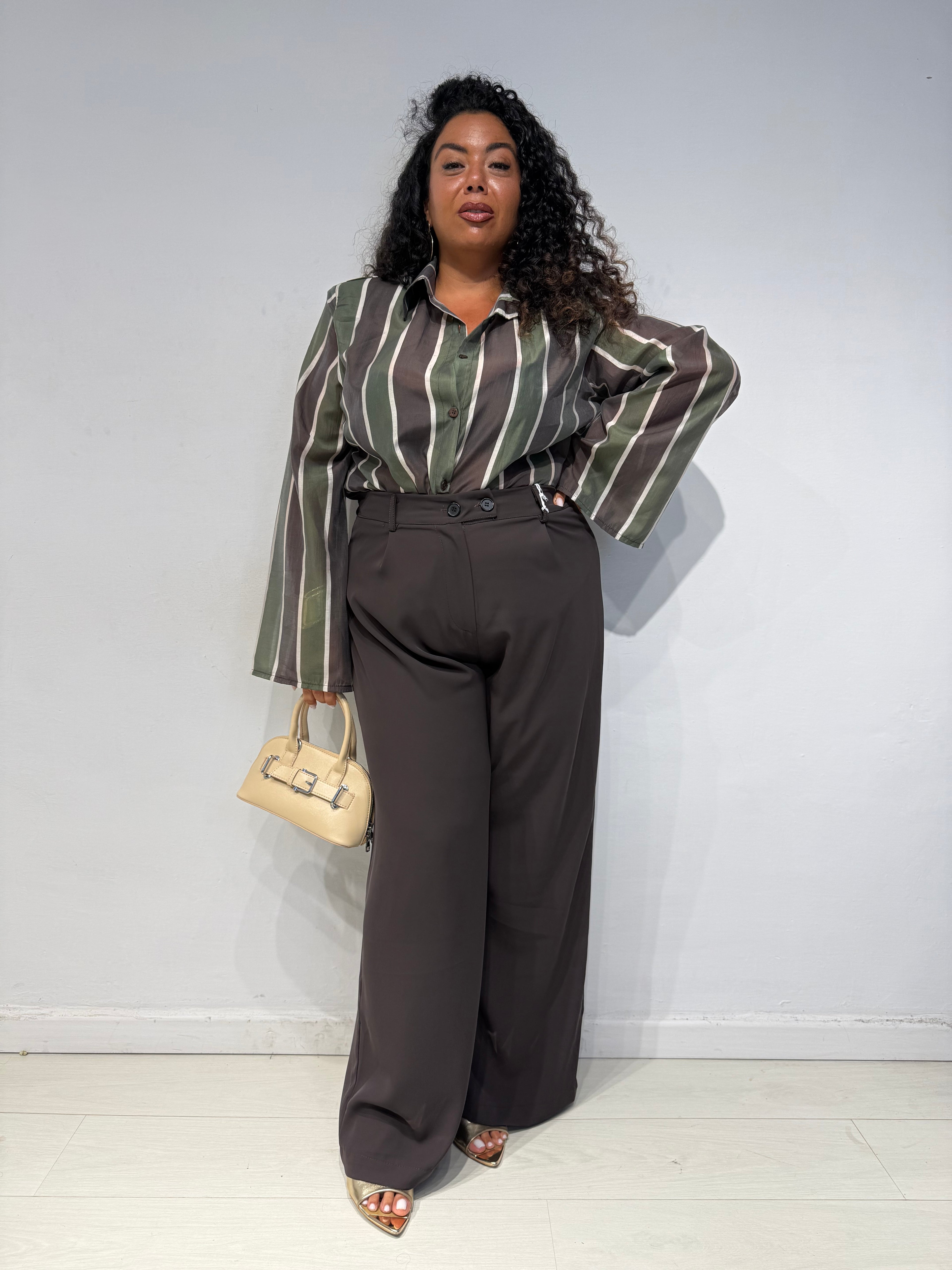 Camicia spalline Righe