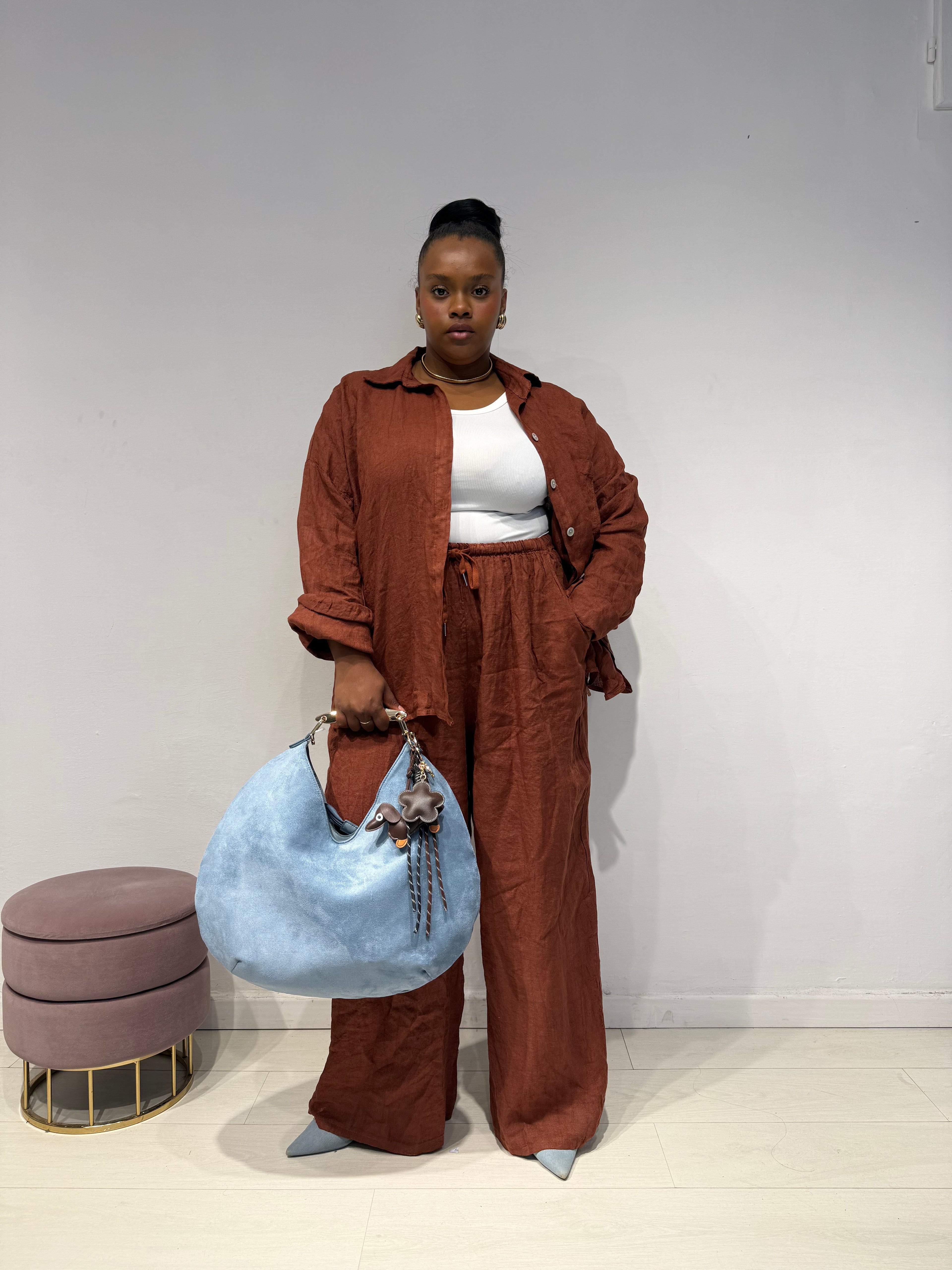 Coordinato 100% Lino Ruggine