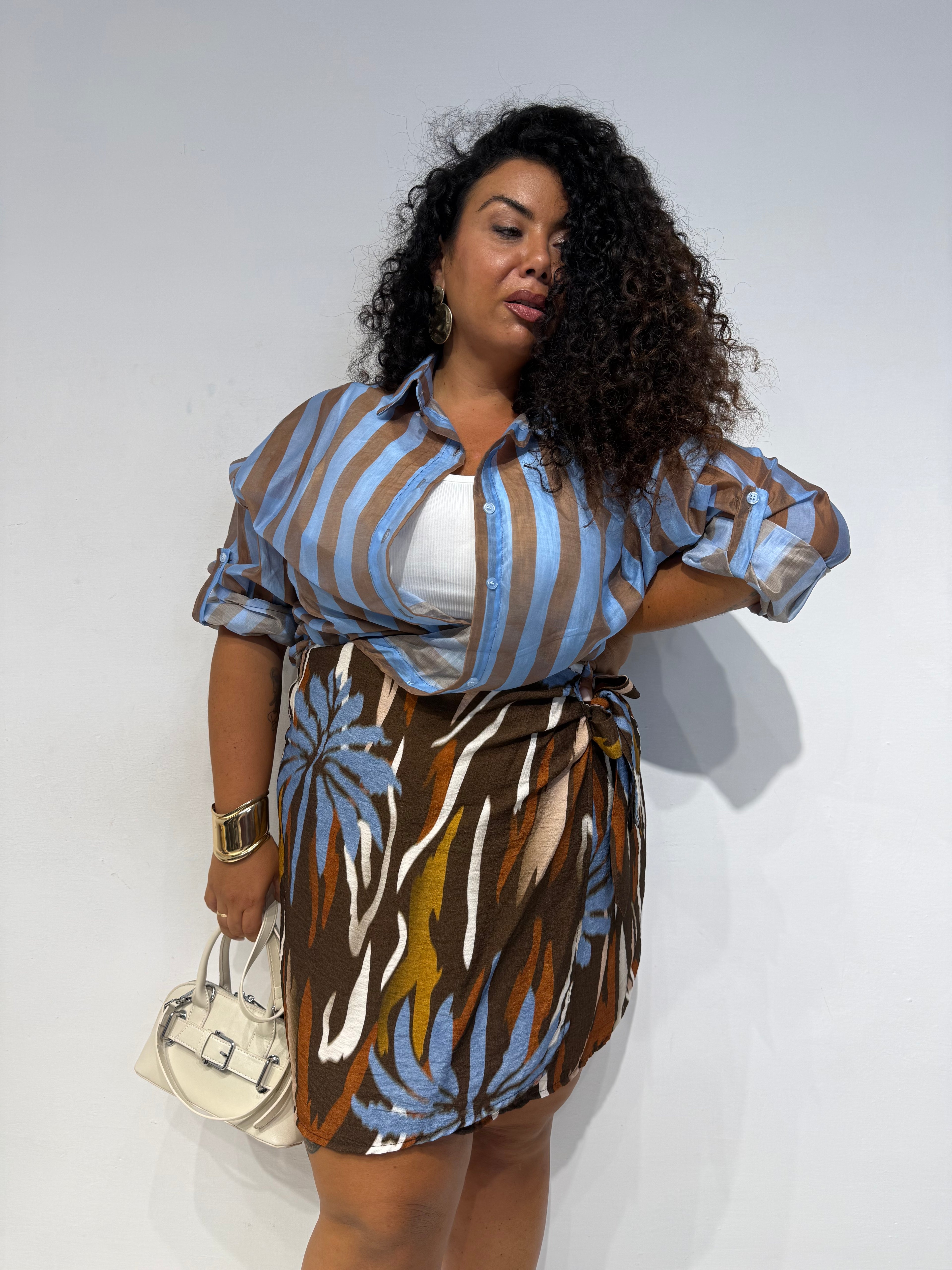 Camicia Righe Celeste