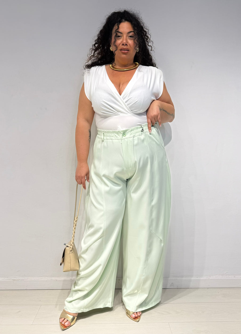 Pantaloni Corinne Menta
