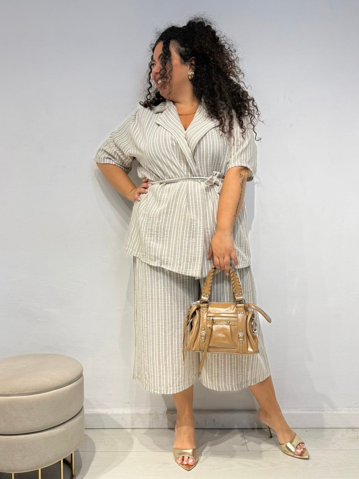 Coordinato Mille Righe Beige