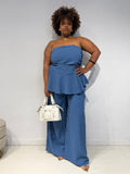 Coordinato Gessato Blu