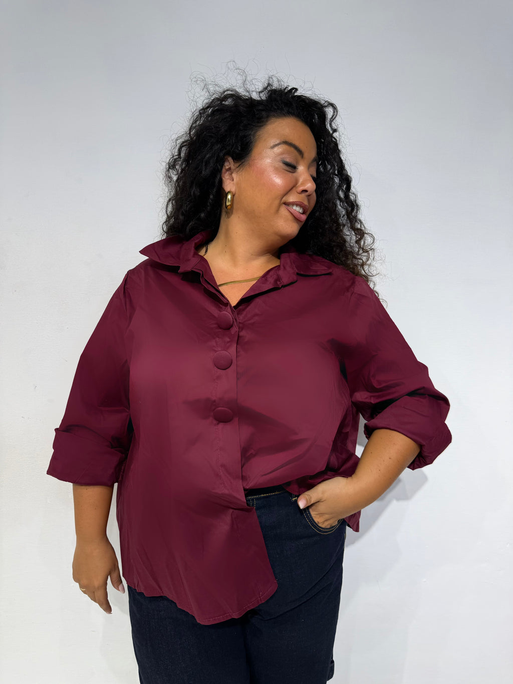 Camicia Buttons Bordeaux